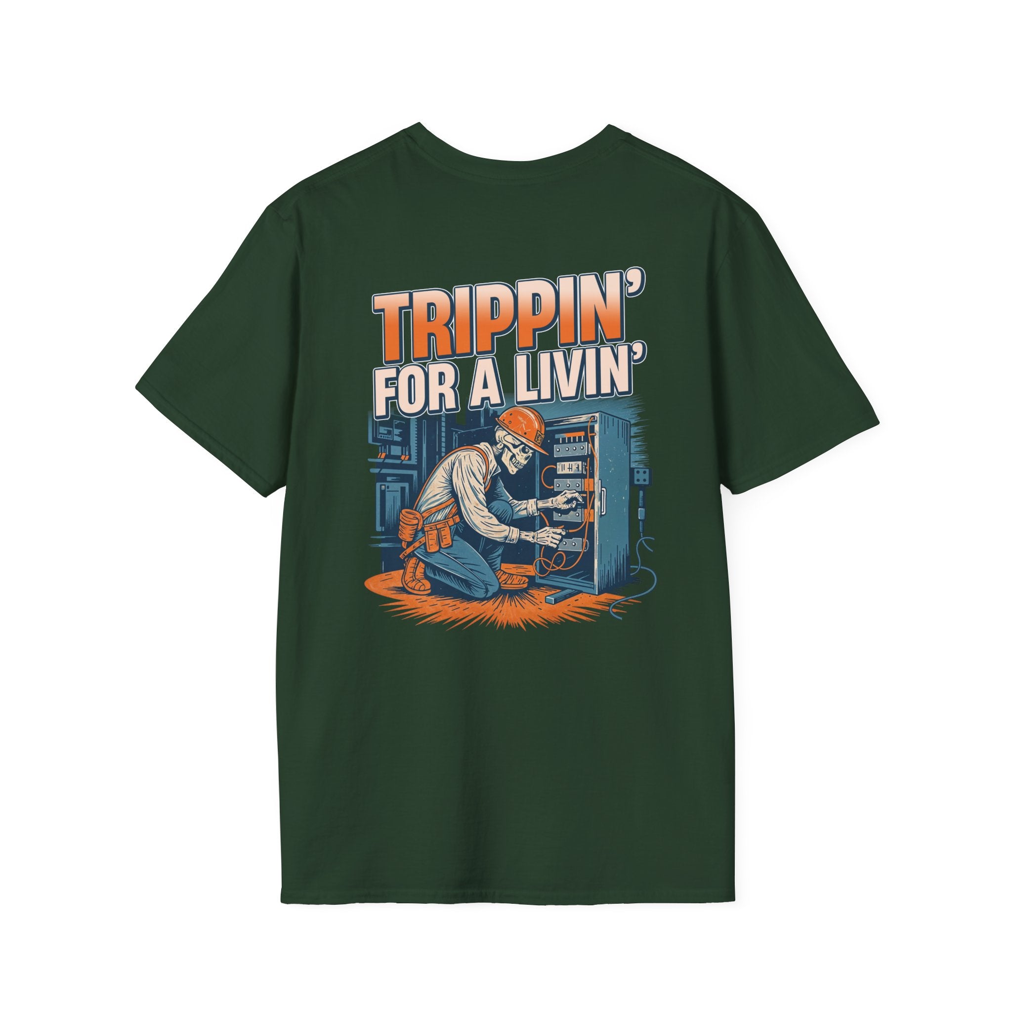 Trippin' for a Livin' Graphic Tee, Perfect for Electricians, Casual Wear, Gift for Him