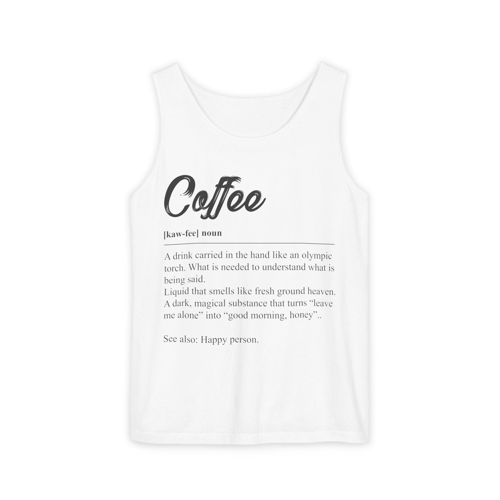 Coffee Definition Tank Top — Funny Coffee Lover Graphic Tank