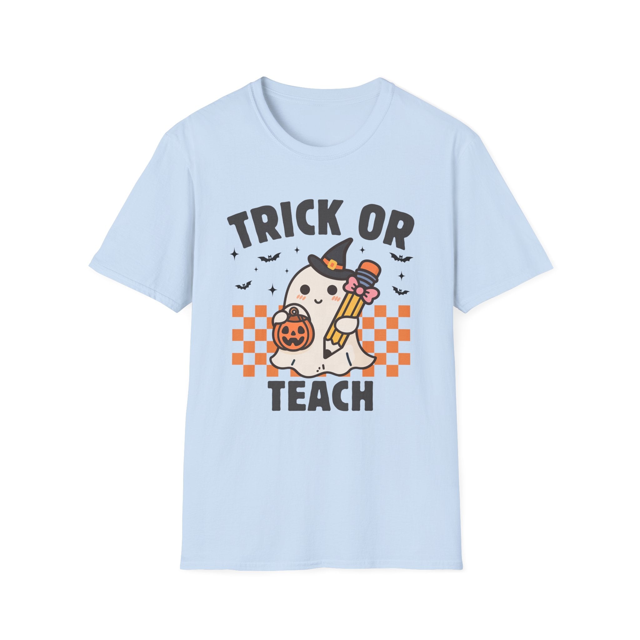 Teacher T-Shirt, Cute Ghost Design, Perfect for Fall, Trick or Teach, Unisex Tee, Gift for Teachers