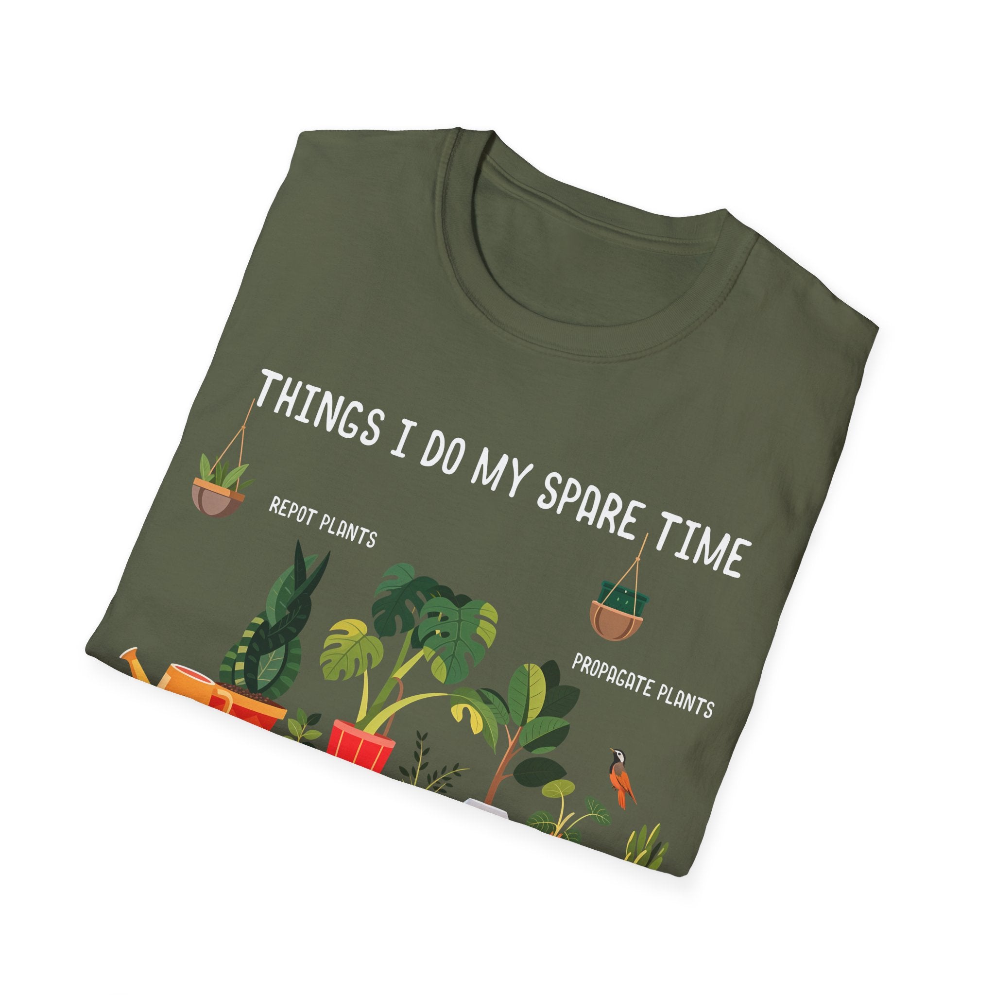 Gardening Passion Unisex Softstyle T-Shirt - "Things I Do My Spare Time" for Plant Lovers