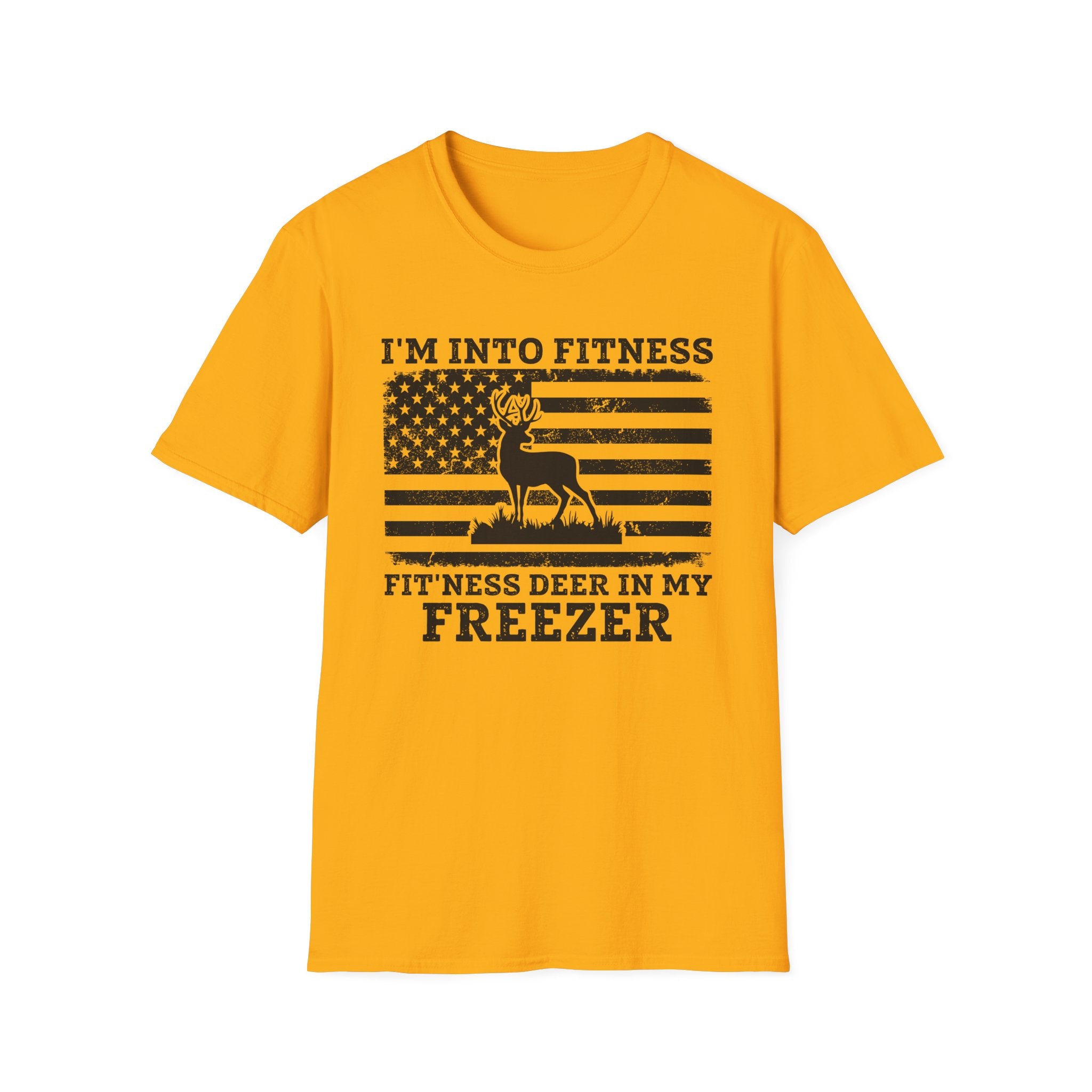 I'm Into Fitness Deer Graphic T-Shirt - Unisex Softstyle Tee for Outdoor Enthusiasts