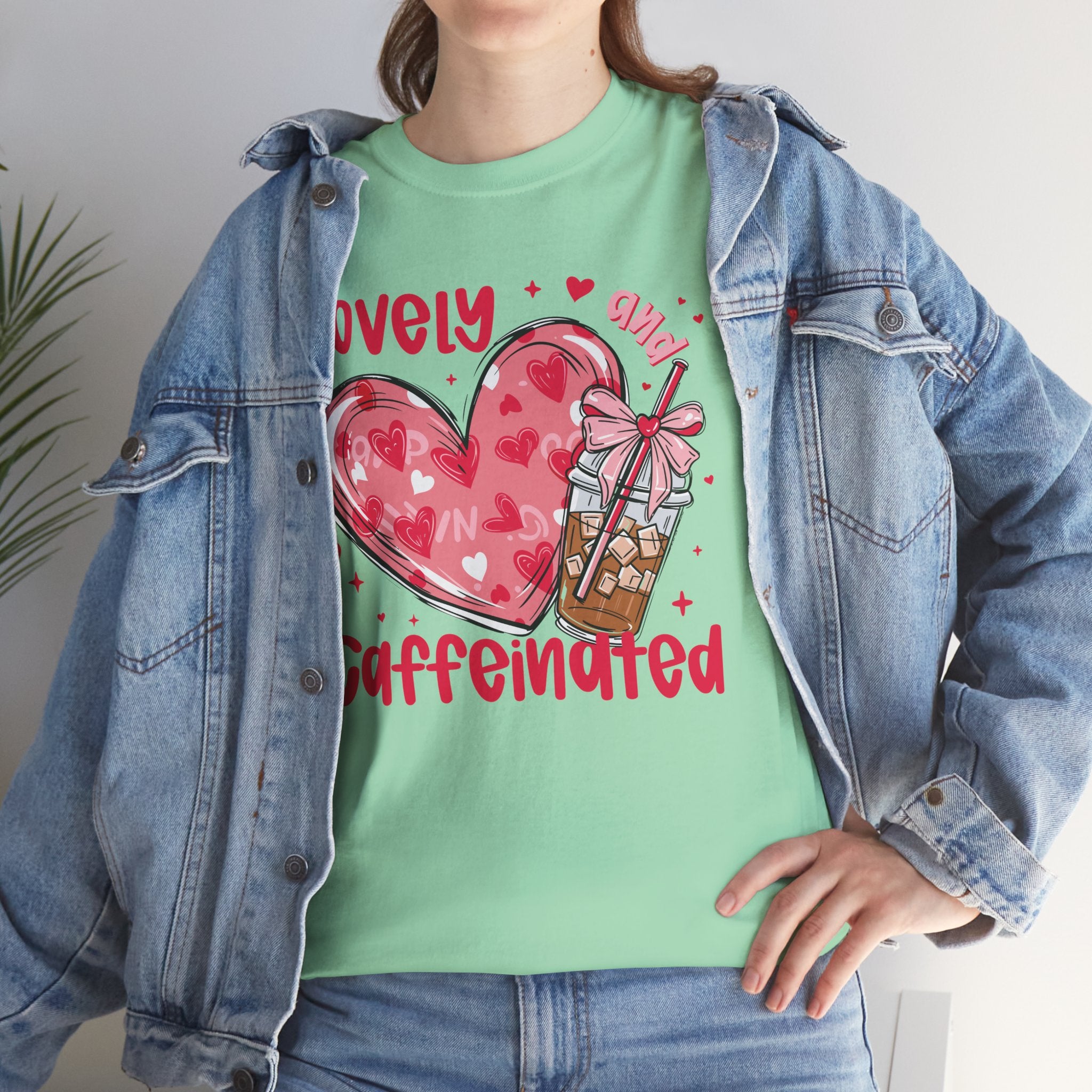 Lovely and Caffeinated T-Shirt — Valentine Coffee Heart Tee