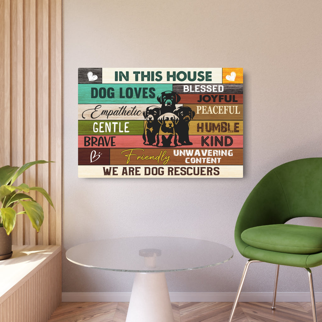 Dog Rescue Metal Art Sign, Inspirational Pet Decor, Dog Lover Gift, Wall Art for Home, Gifts for Animal Activists, Motivational Sign