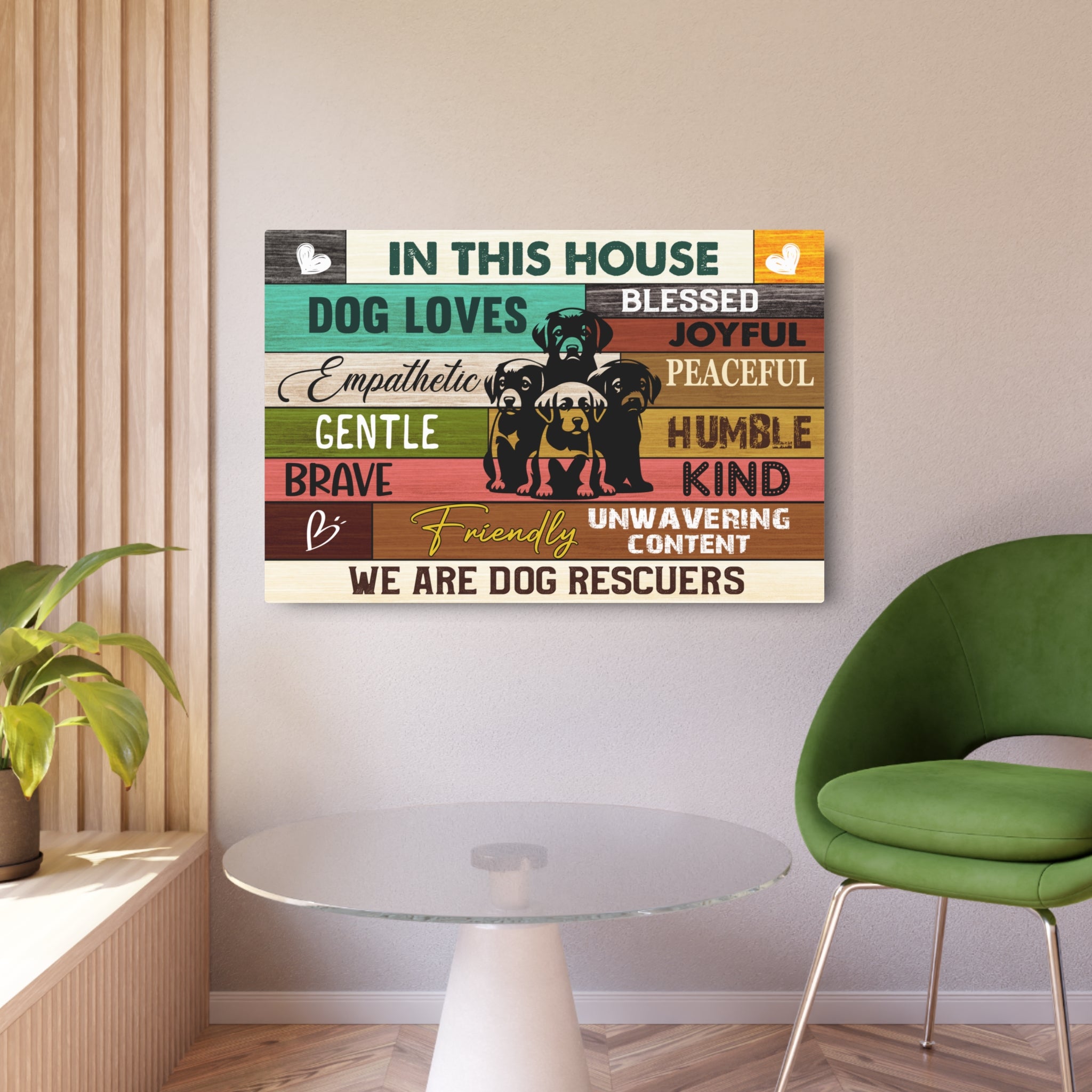 Dog Rescue Metal Art Sign, Inspirational Pet Decor, Dog Lover Gift, Wall Art for Home, Gifts for Animal Activists, Motivational Sign