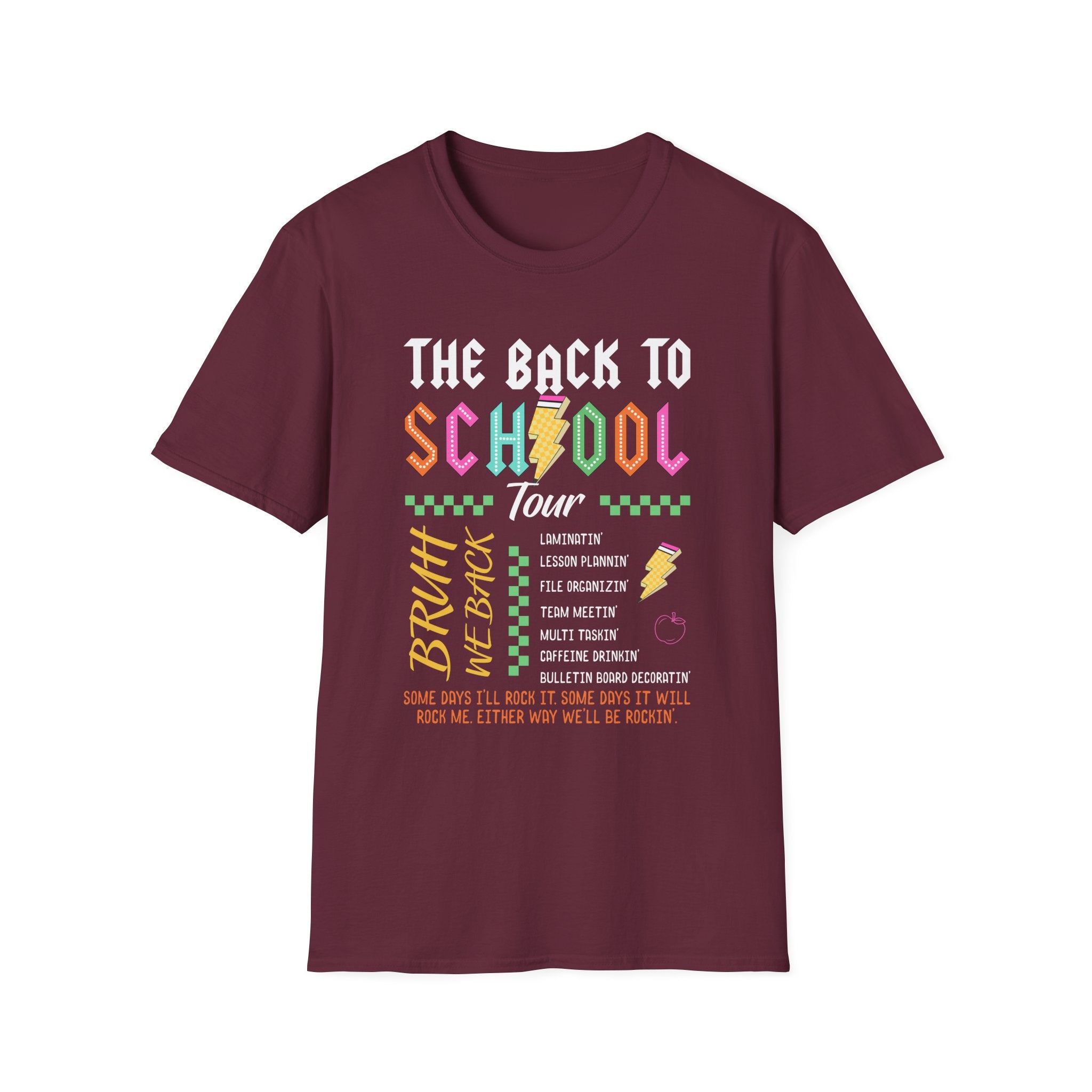 Back to School Tour Unisex T-Shirt, Funny School Tee, Student Gift Shirt, Summer Break Tops, Casual School Wear