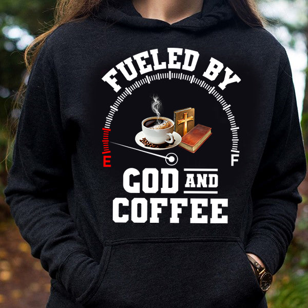 Cozy Coffee Lover's Hoodie - Fueled by God and Coffee
