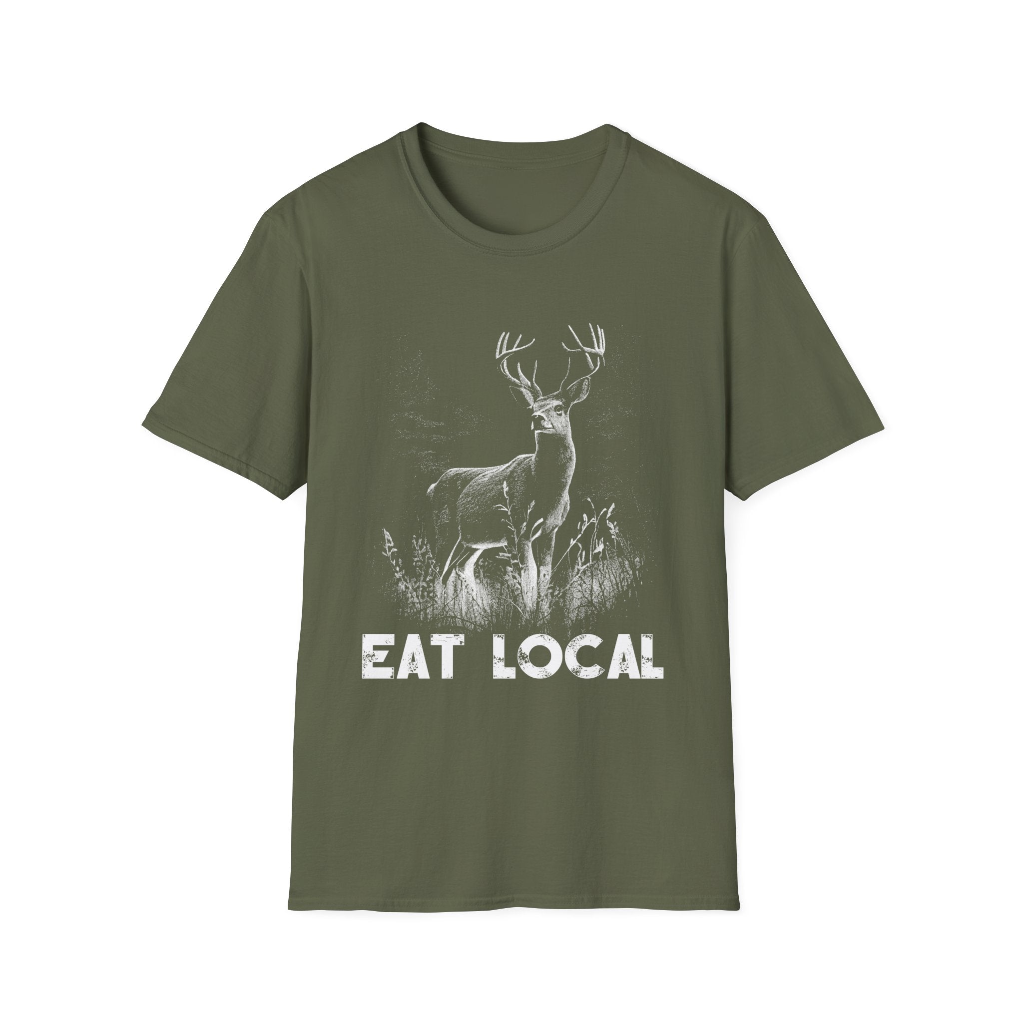 Eat Local Unisex Softstyle T-Shirt - Eco-Friendly Wildlife Tee