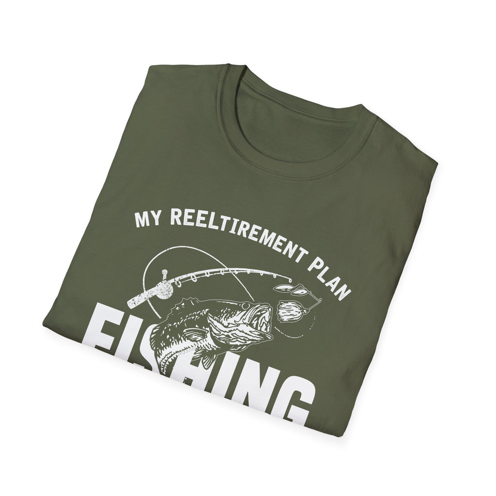 Funny Fishing Unisex Softstyle T-Shirt - My Reel Itirement Plan