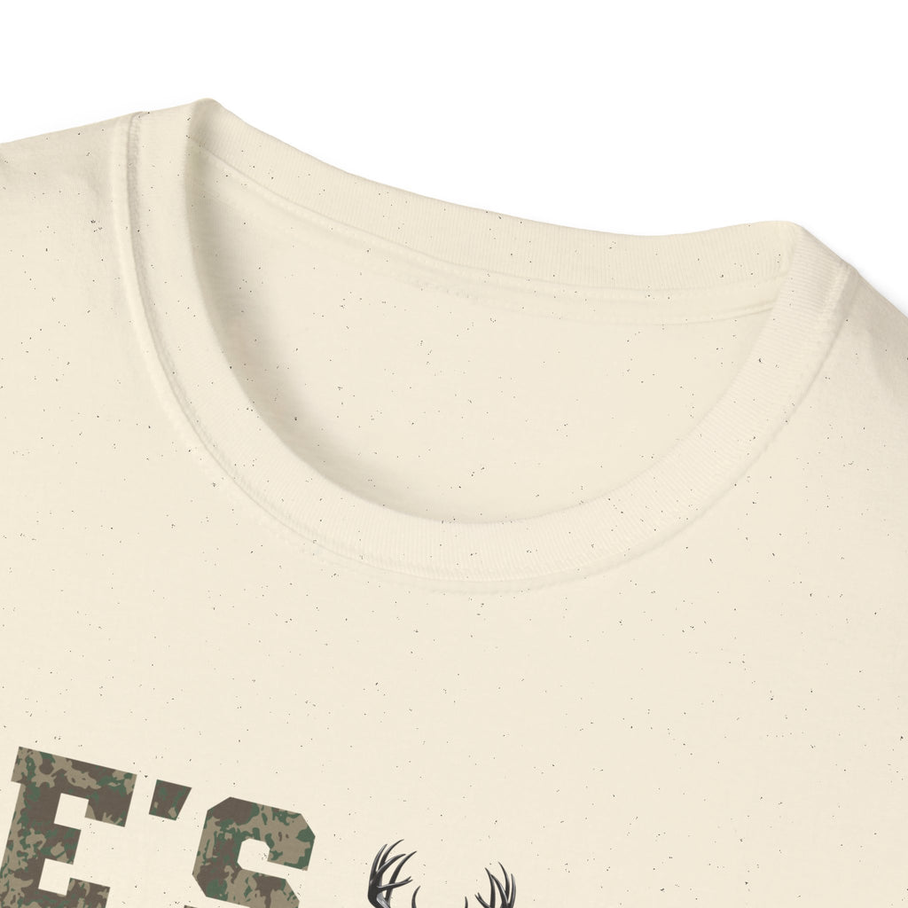 Men's Camo Print Hunting T-Shirt - He's Hunting