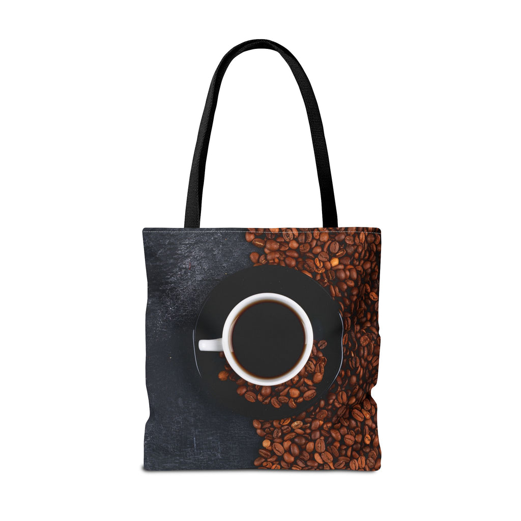 Coffee Lovers Tote Bag, AOP Drink Design, Perfect for Everyday Use, Gift for Baristas, Sustainable Fashion Accessory, Casual Day Bag