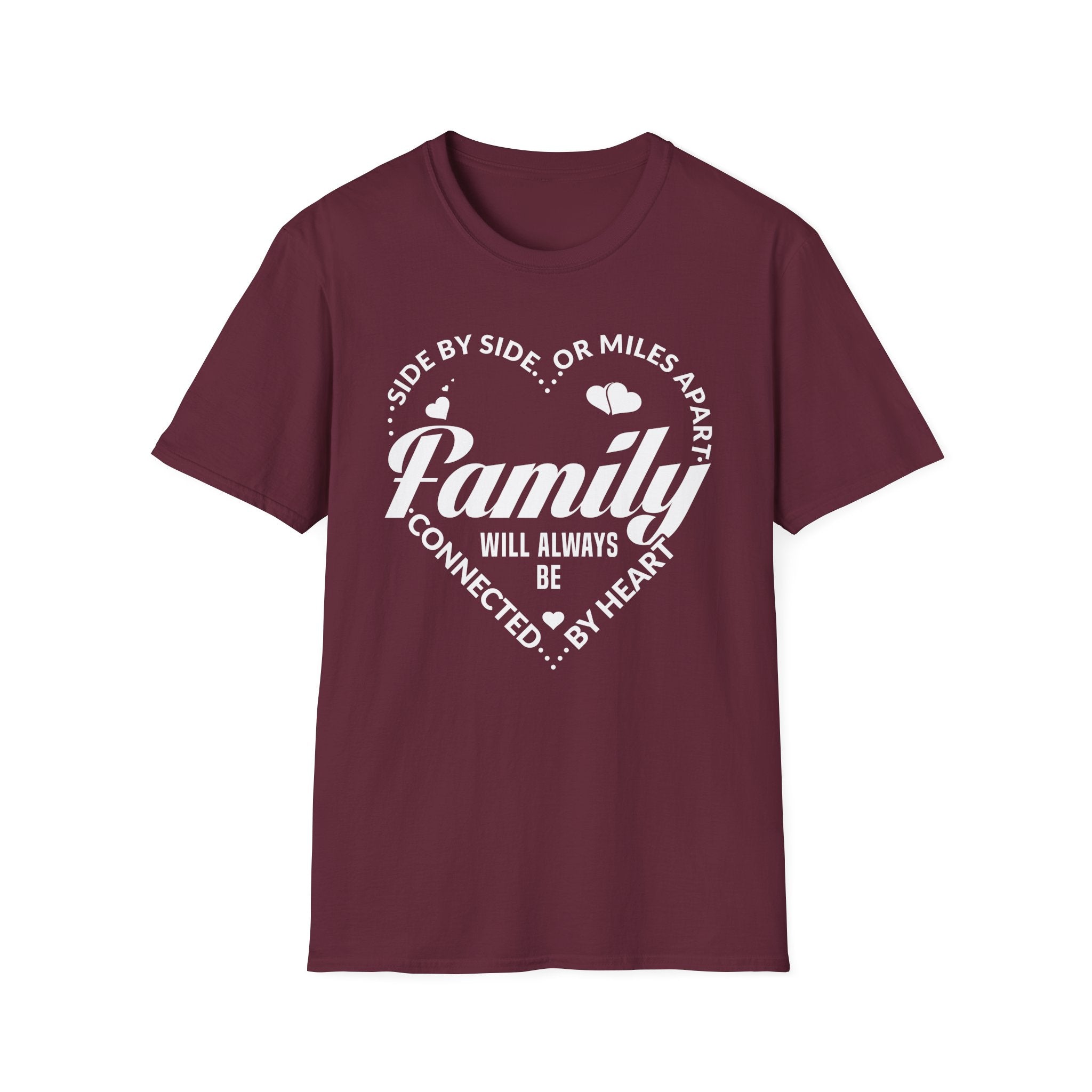 Family Quote Unisex Softstyle T-Shirt - Always Connected by Heart