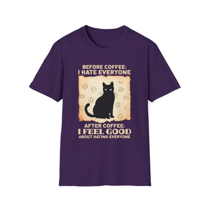 Coffee Lover Unisex T-Shirt - Before Coffee I Hate Everyone