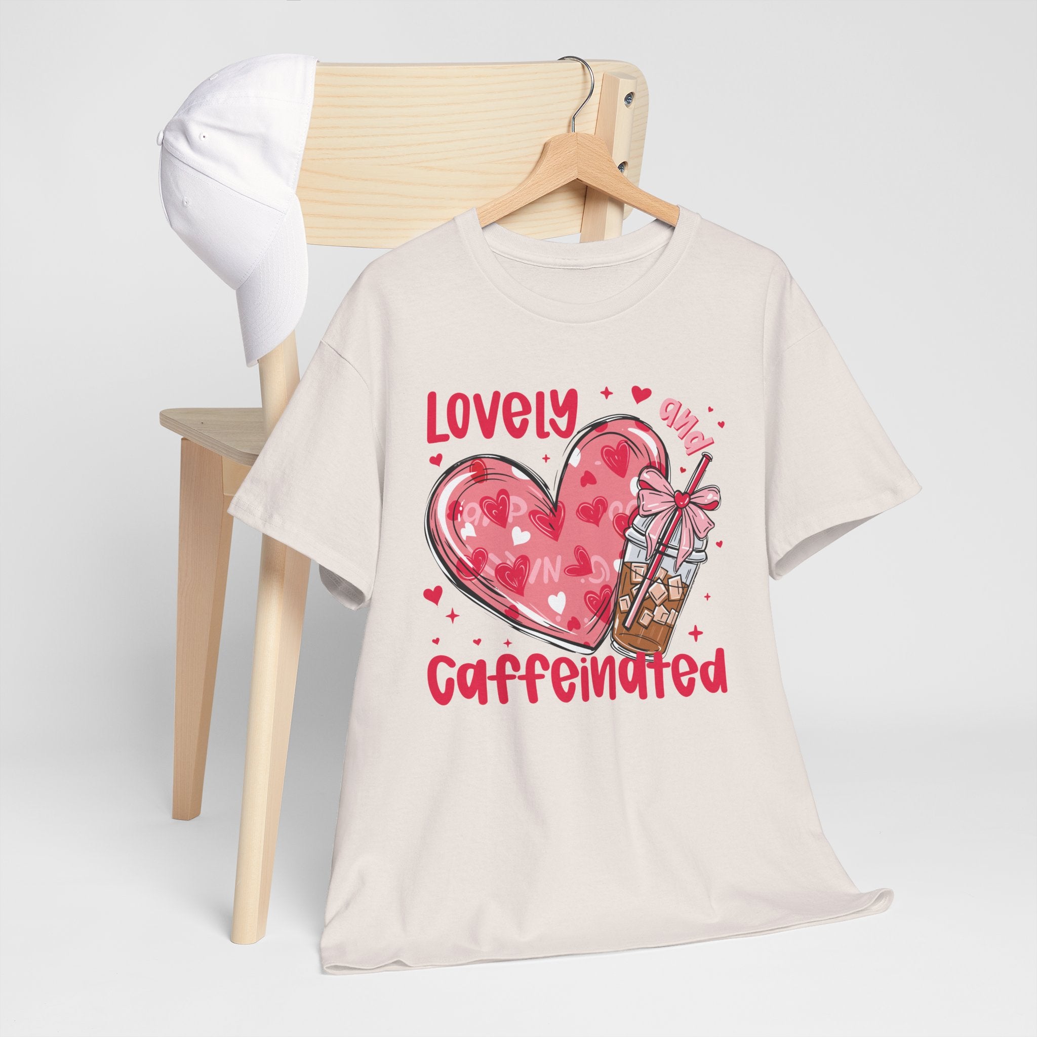 Lovely and Caffeinated T-Shirt — Valentine Coffee Heart Tee
