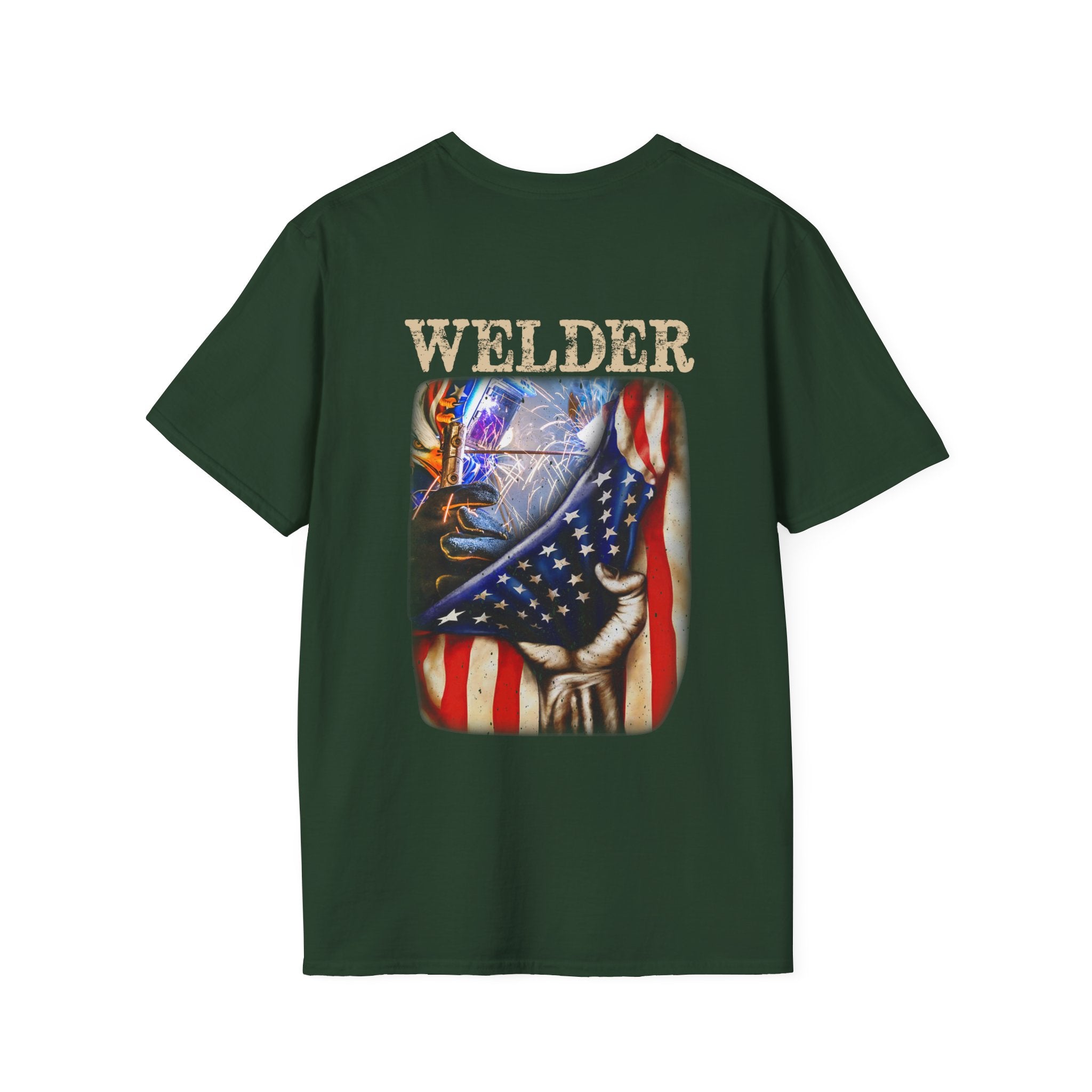 Welder Graphic T-Shirt - Patriotic Welding Design for Tradespeople