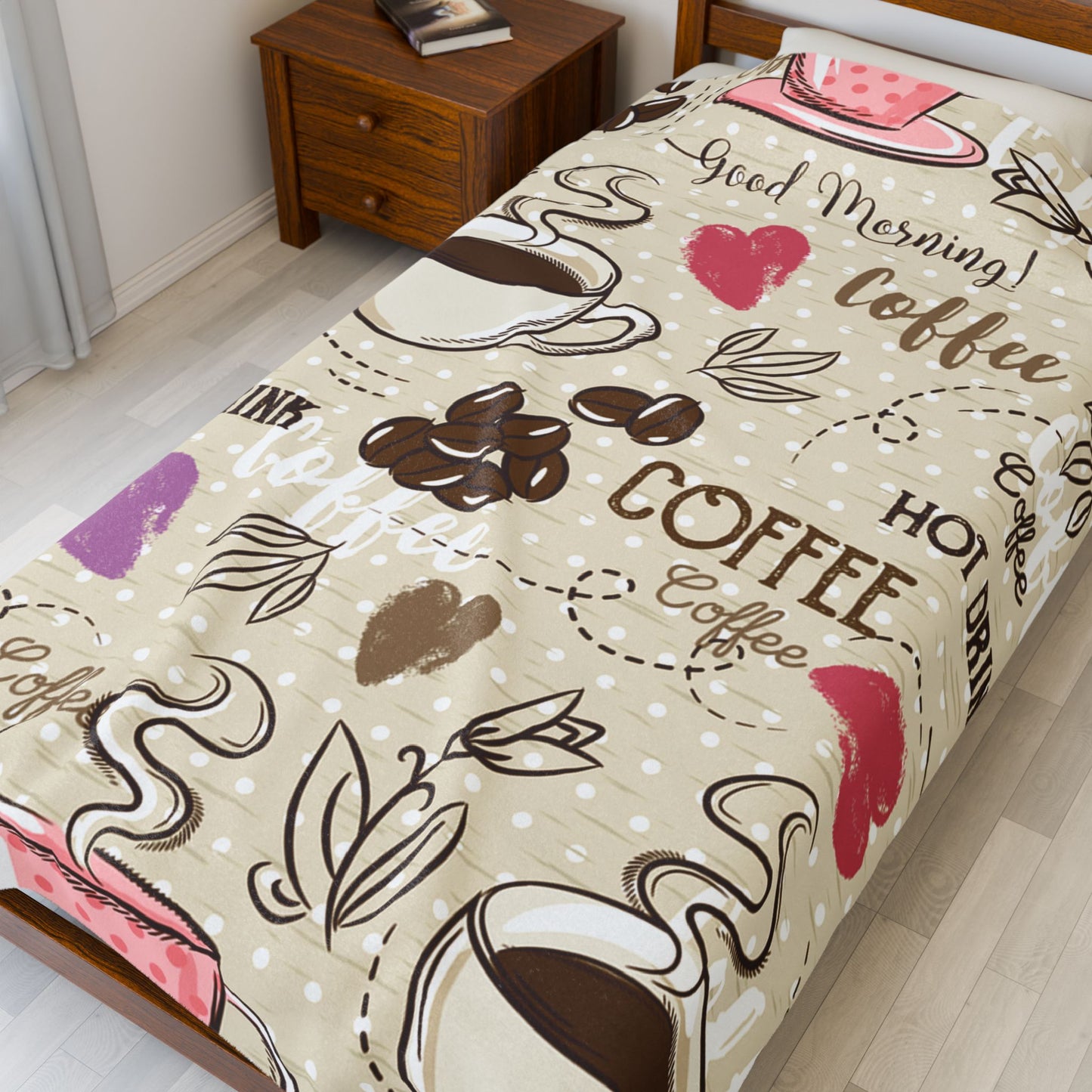 Cozy Coffee-Themed Velveteen Plush Blanket, Perfect for Home Decor, Gift for Coffee Lovers, Warm Throw for Winter Evenings, Great for [...]