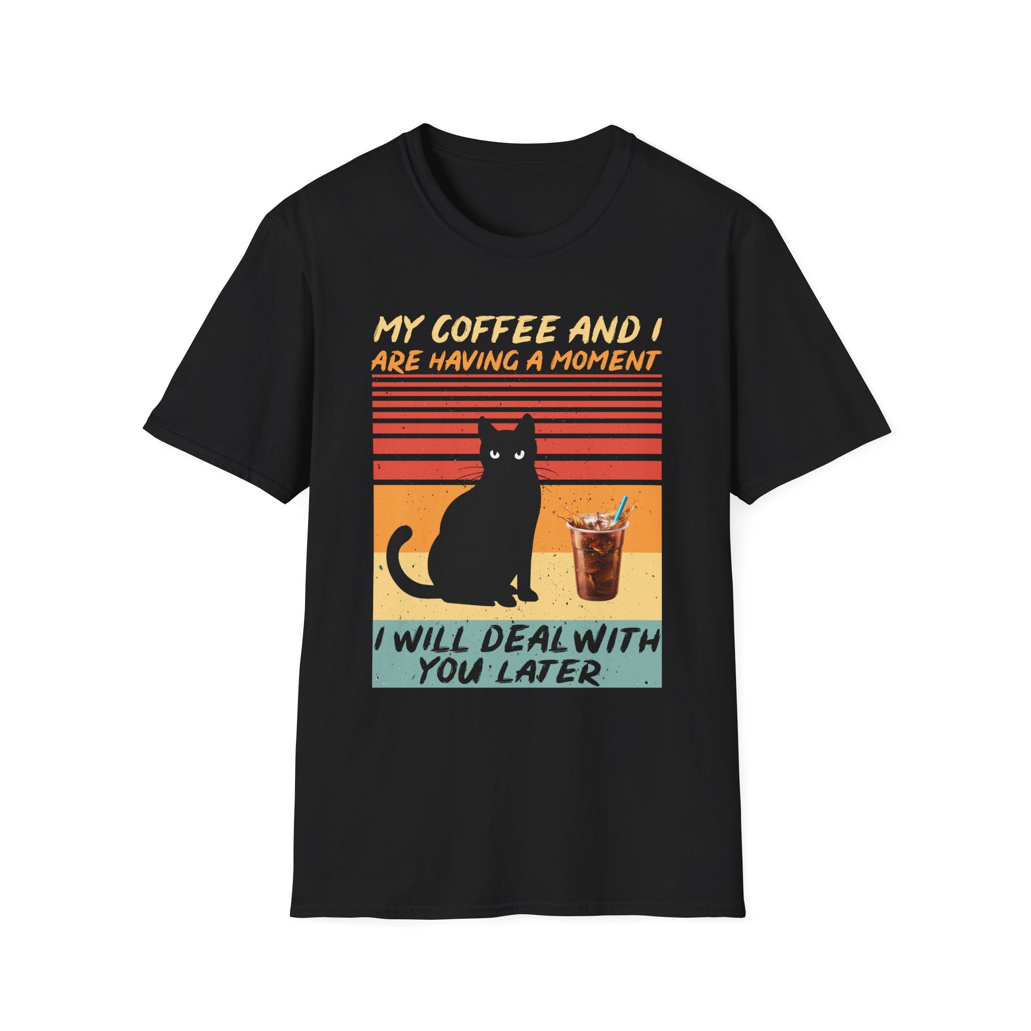 Vintage Cat Coffee T-Shirt | Funny Pet Lover Gift, Coffee Enthusiast Apparel, Casual Wear, Unisex Tee, Cat Mom Shirt