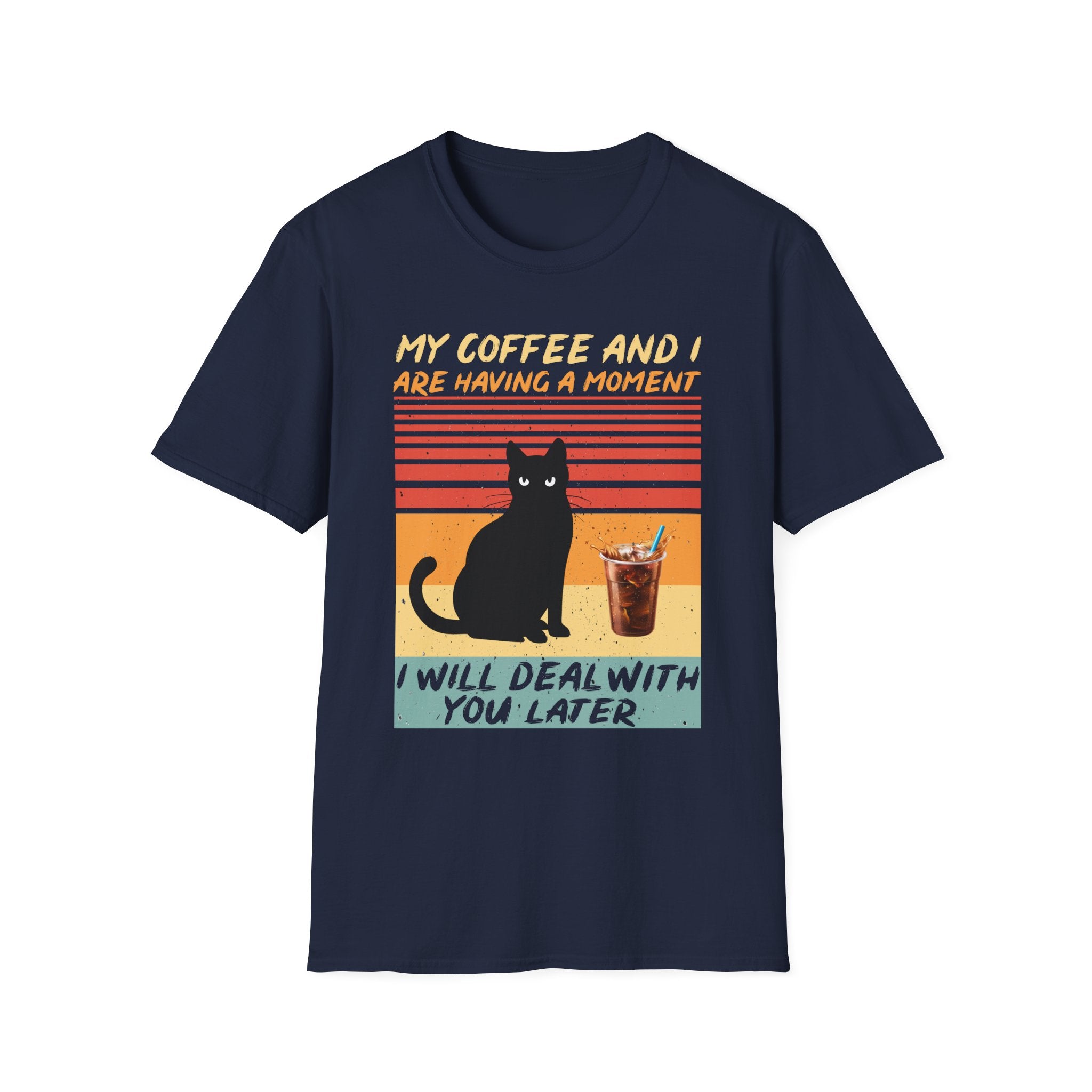 Vintage Cat Coffee T-Shirt | Funny Pet Lover Gift, Coffee Enthusiast Apparel, Casual Wear, Unisex Tee, Cat Mom Shirt