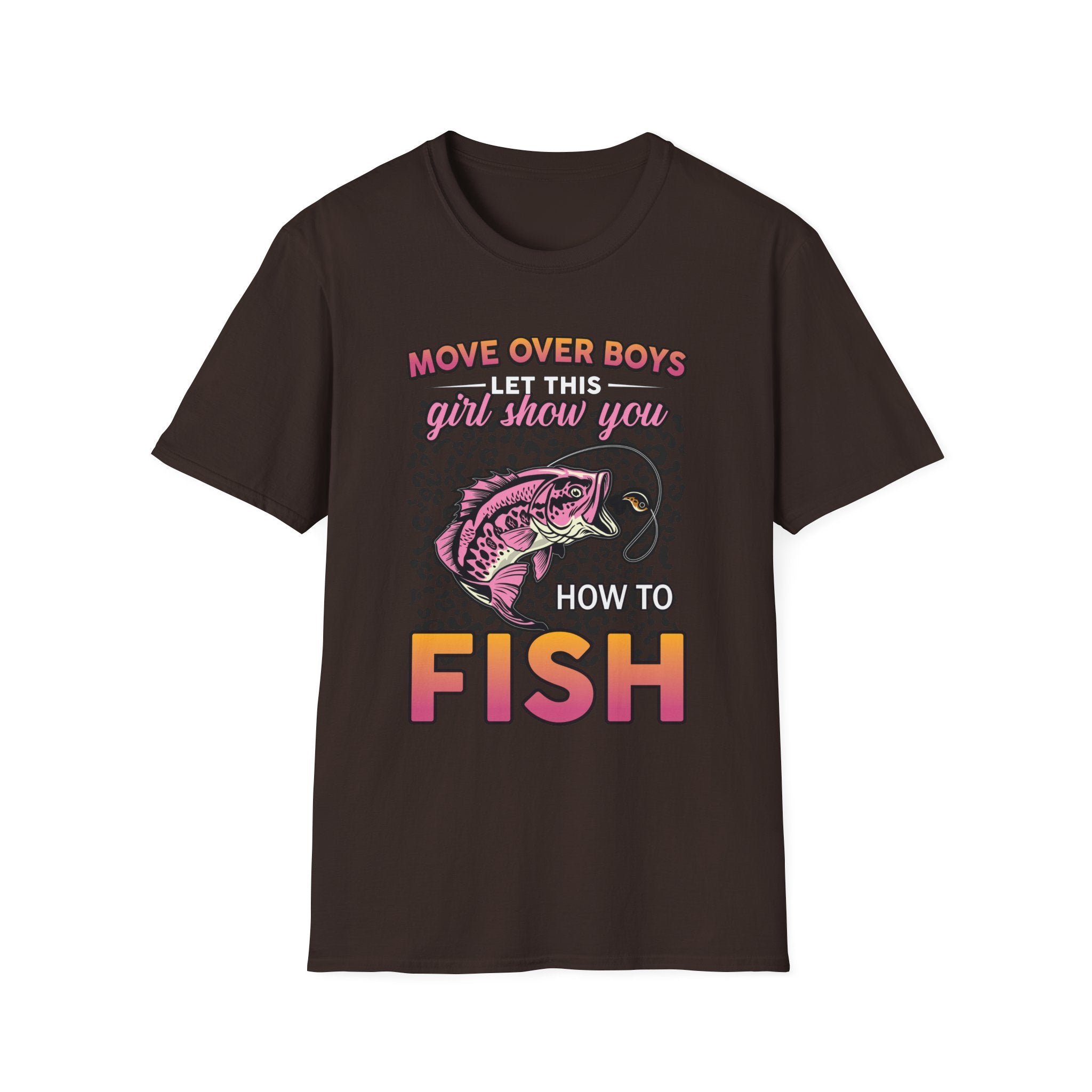 Fishing T-Shirt for Girls - 'Move Over Boys, Let This Girl Show You How to Fish'