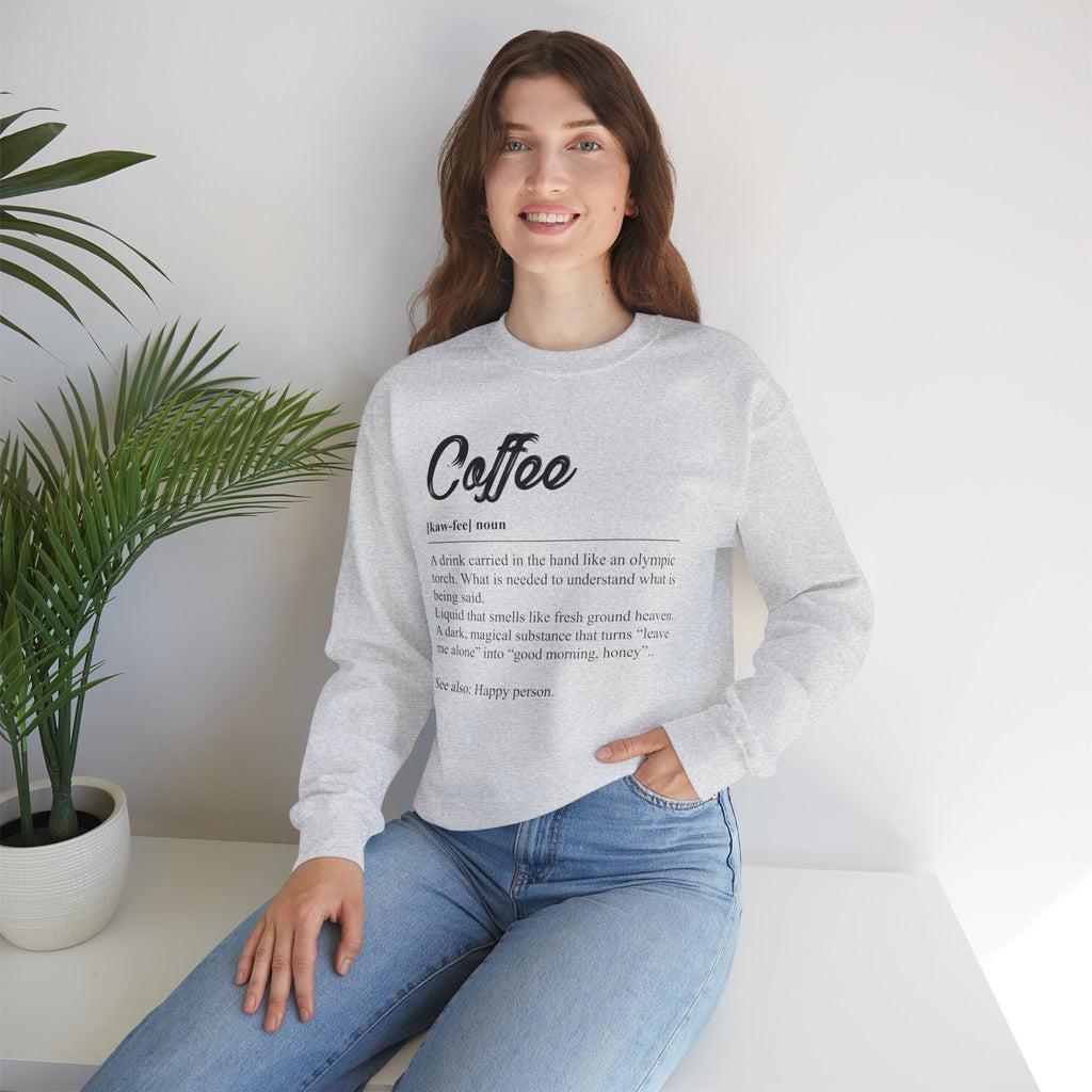 Coffee Definition Crewneck Sweatshirt — Cozy Coffee Lover Pullover