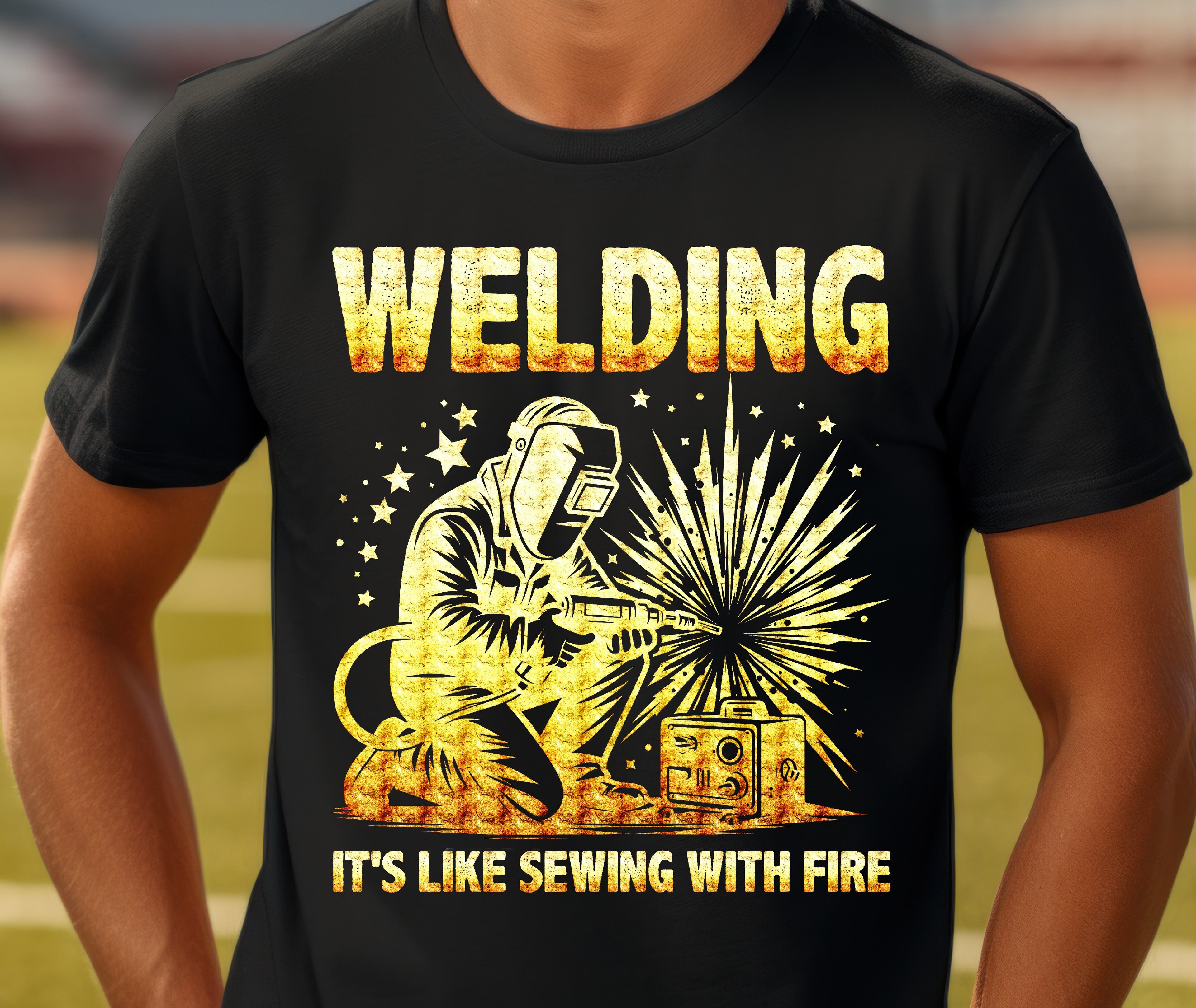 Welding T-Shirt - "It's Like Sewing with Fire" - Unisex Softstyle Tee for Welders and DIY Enthusiasts