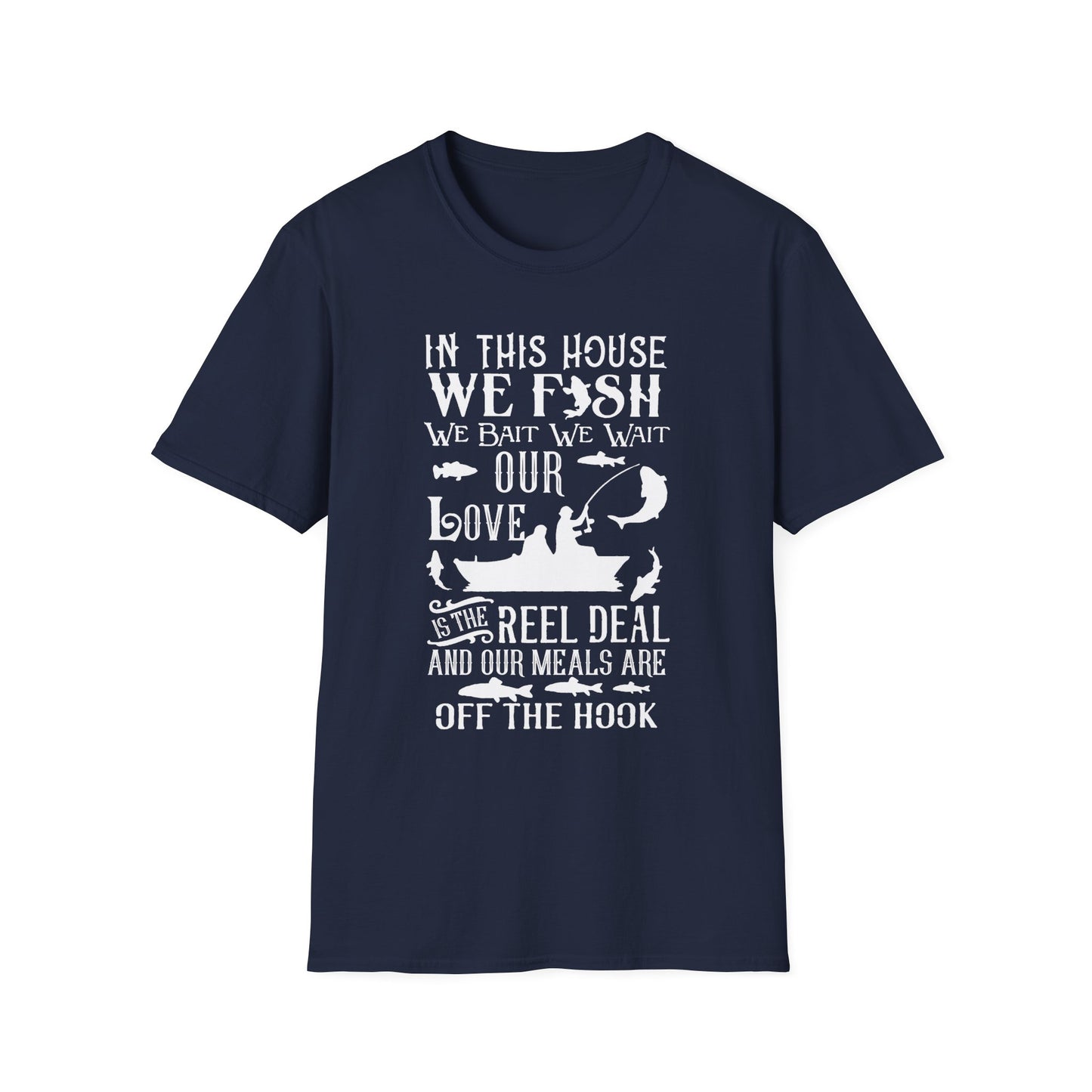 Fishing Love Unisex Softstyle T-Shirt - Perfect Gift for Fishermen