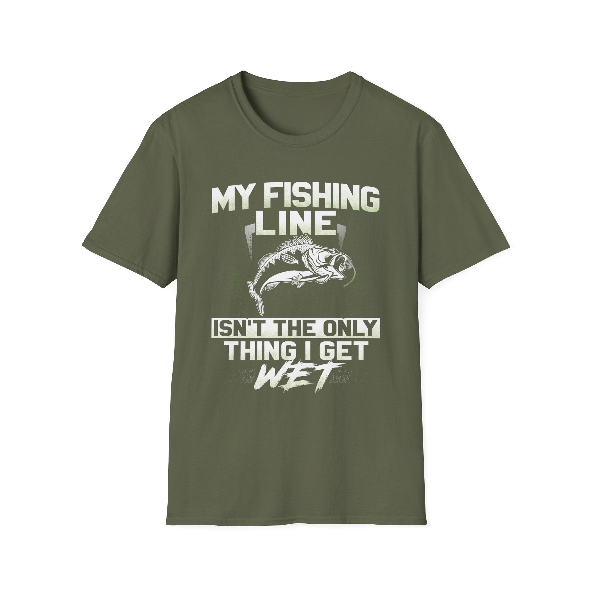 Funny Fishing T-Shirt - My Fishing Line Isn't The Only Thing I Get Wet - Unisex Softstyle Wear