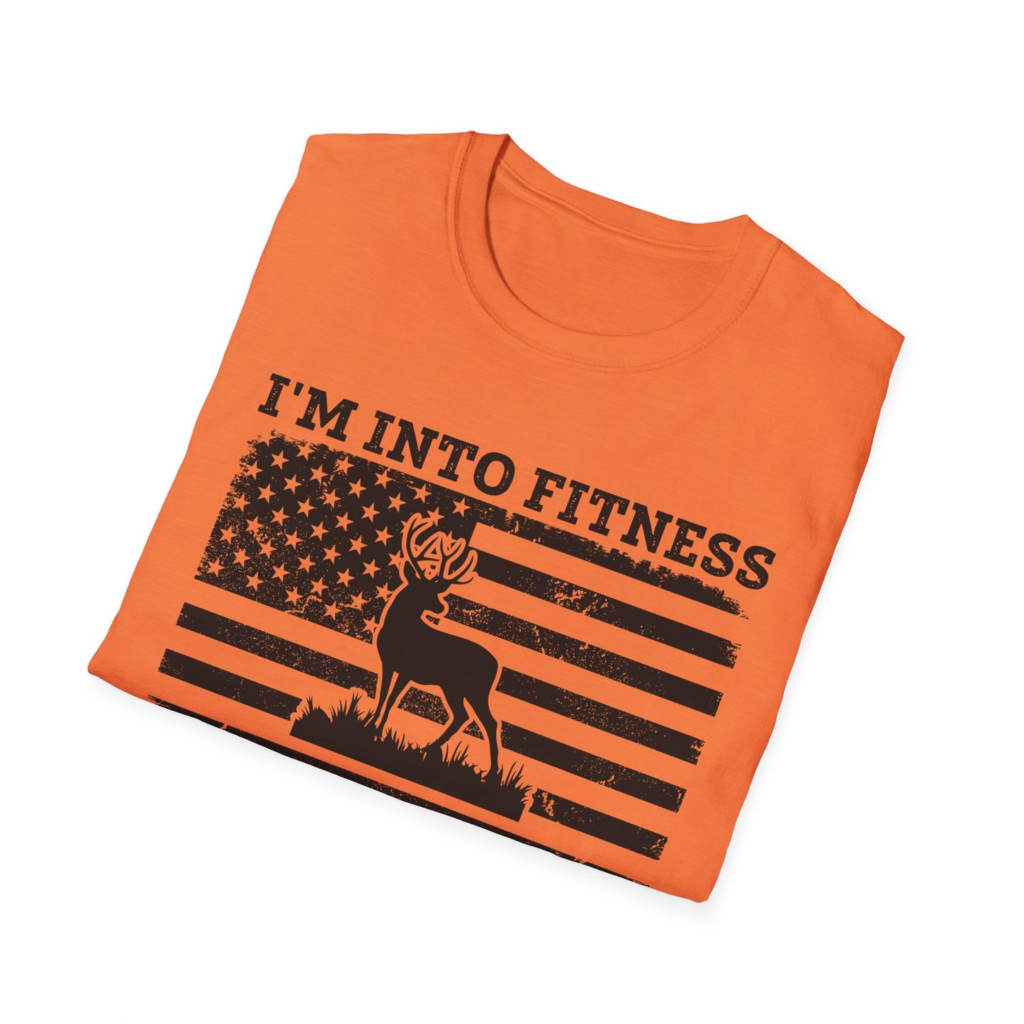 I'm Into Fitness Deer Graphic T-Shirt - Unisex Softstyle Tee for Outdoor Enthusiasts