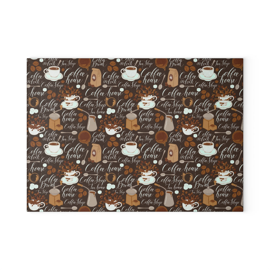 Coffee Lover's Glass Cutting Board | Kitchen Decor, Unique Gift, Home Cooking, Coffee-Themed Kitchenware, Modern Cooking Accessory