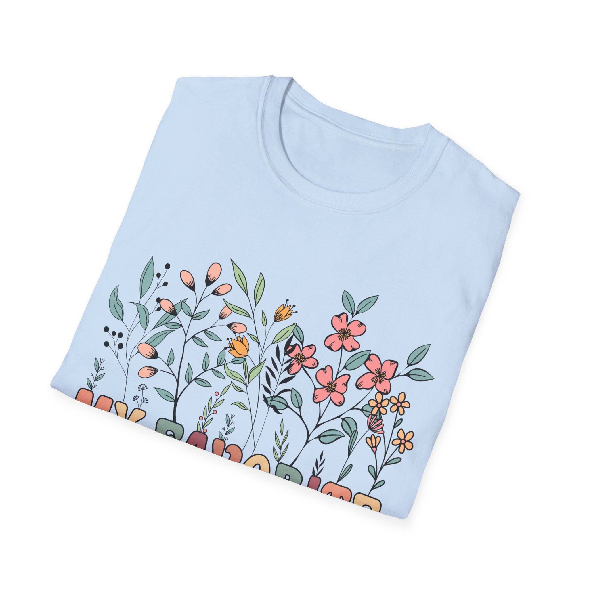 Floral Grandma T-Shirt - My Favorite People Call Me - Unisex Softstyle Tee