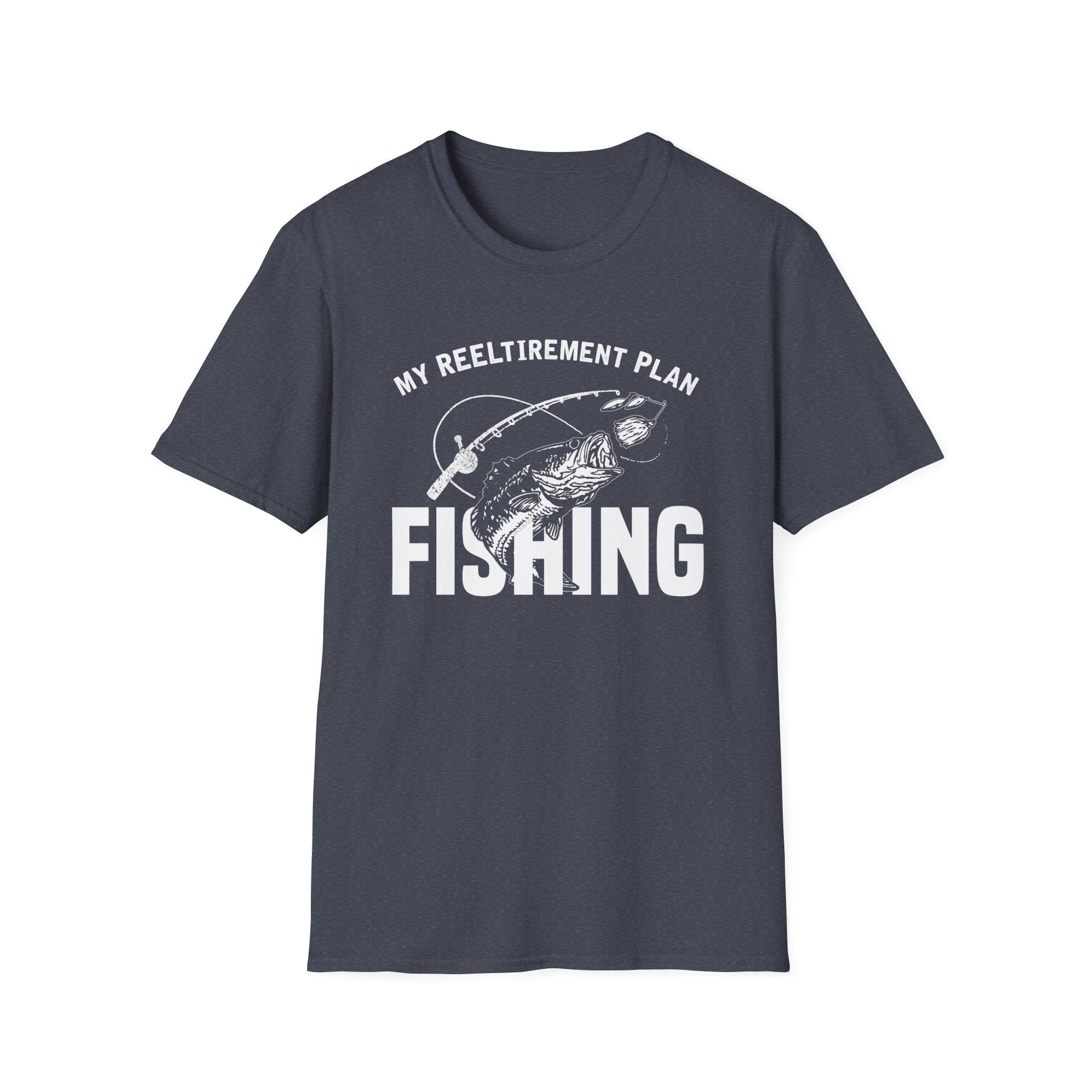 Funny Fishing Unisex Softstyle T-Shirt - My Reel Itirement Plan