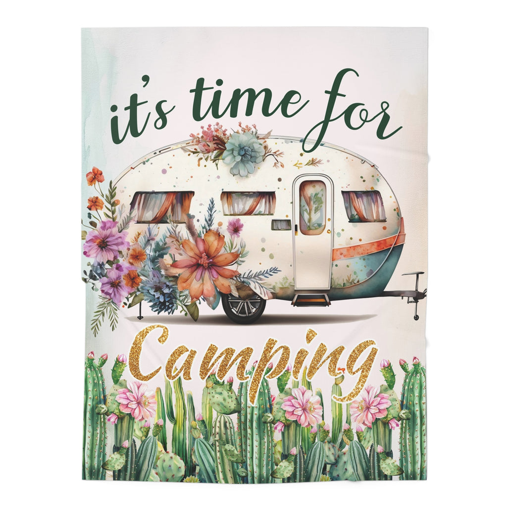 Camping Themed Baby Swaddle Blanket, Cozy Baby Blanket, Infant Swaddle, Baby Shower Gift, Nursery Decor, Kids Camping Decor