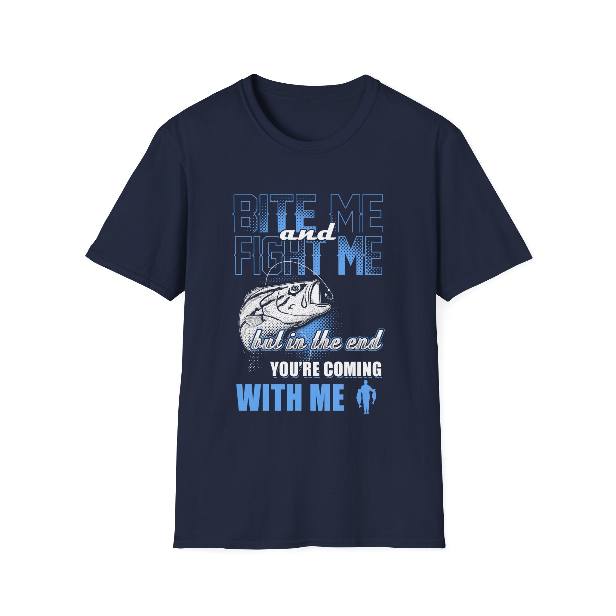 Unisex Softstyle T-Shirt - Bite Me and Fight Me Fishing Shirt