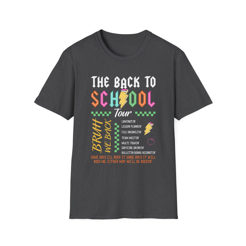 Back to School Tour Unisex T-Shirt, Funny School Tee, Student Gift Shirt, Summer Break Tops, Casual School Wear