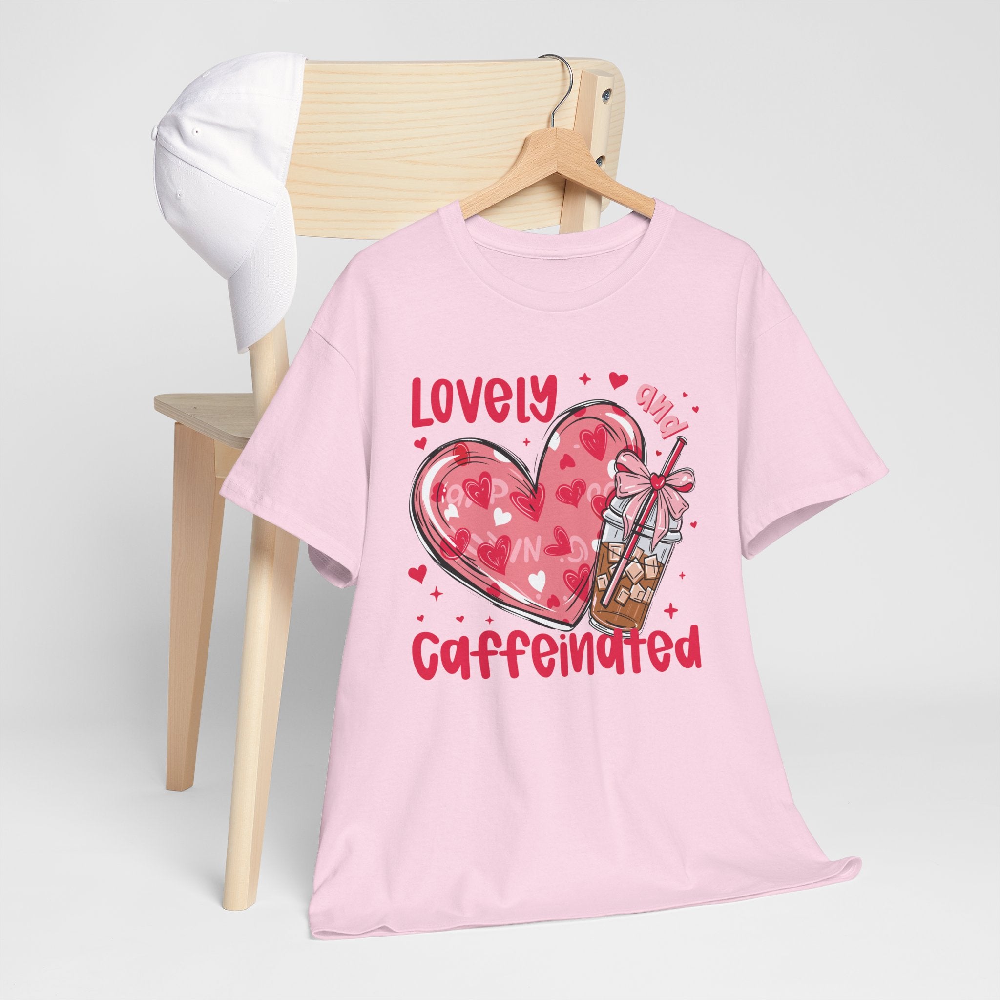 Lovely and Caffeinated T-Shirt — Valentine Coffee Heart Tee