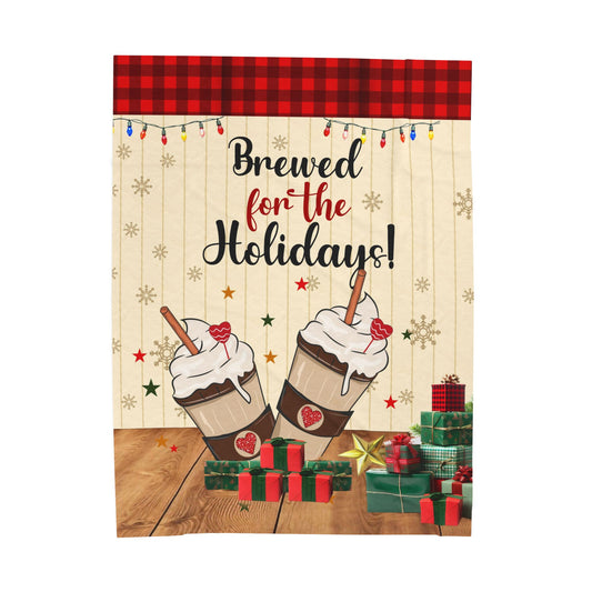 Cozy Holiday Blanket, Soft Plush Blanket, Christmas Gift, Snuggle Blanket, Brewed for the Holidays
