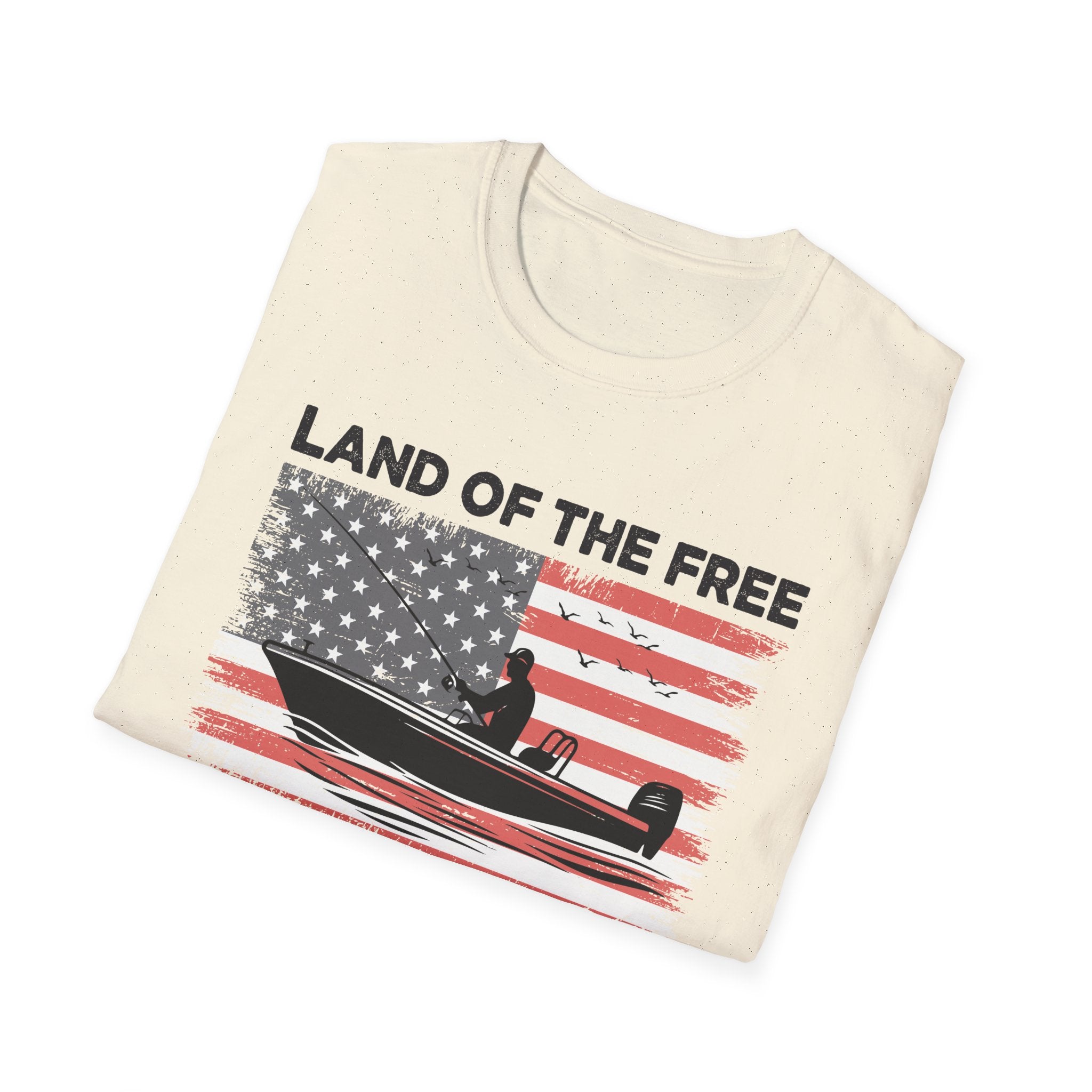 Land of the Free Fishing T-Shirt | Home of the Angler Graphic Tee for Outdoor Enthusiasts