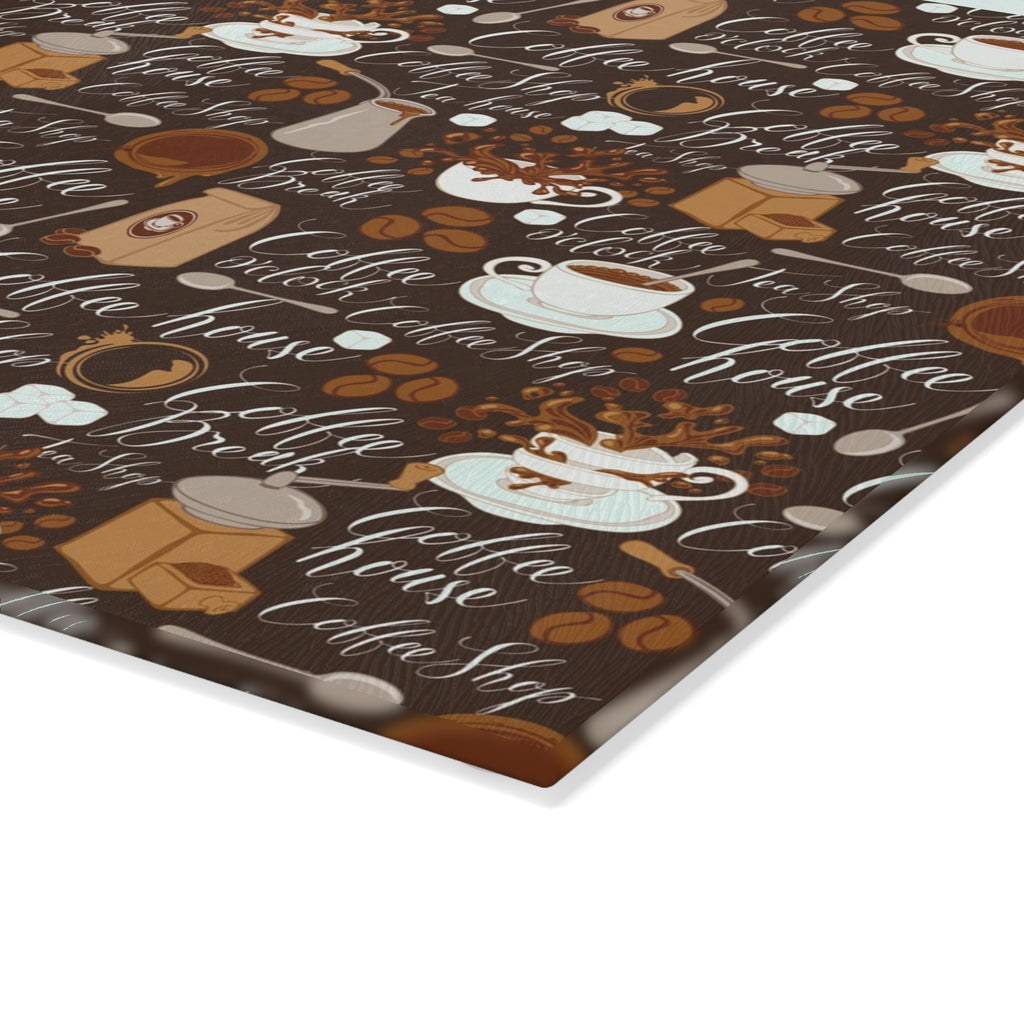 Coffee Lover's Glass Cutting Board | Kitchen Decor, Unique Gift, Home Cooking, Coffee-Themed Kitchenware, Modern Cooking Accessory