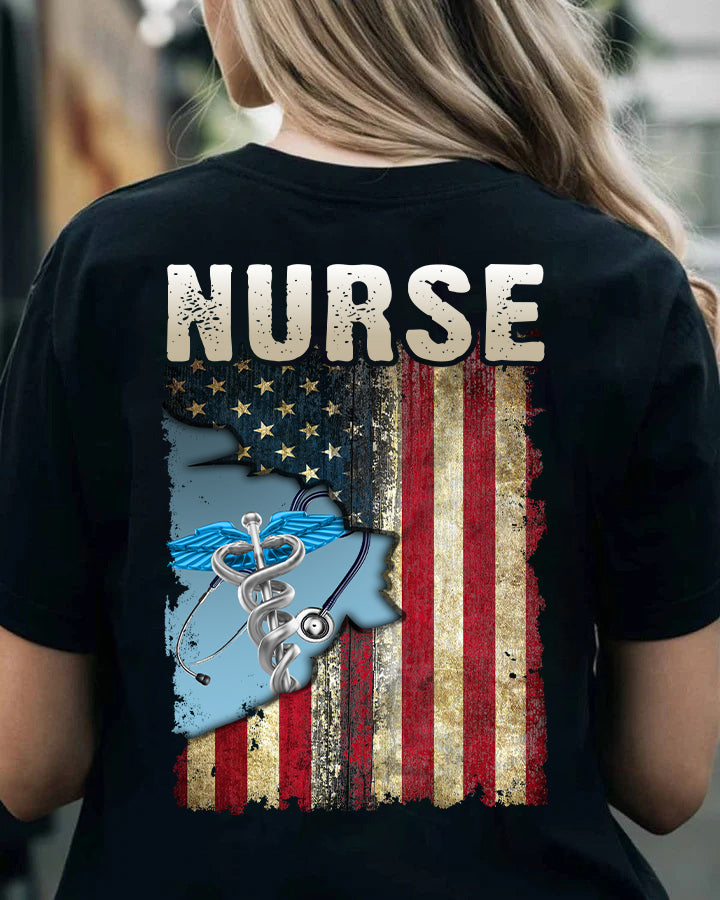 Patriotic Nurse Unisex Softstyle T-Shirt - Perfect Gift for Healthcare Heroes