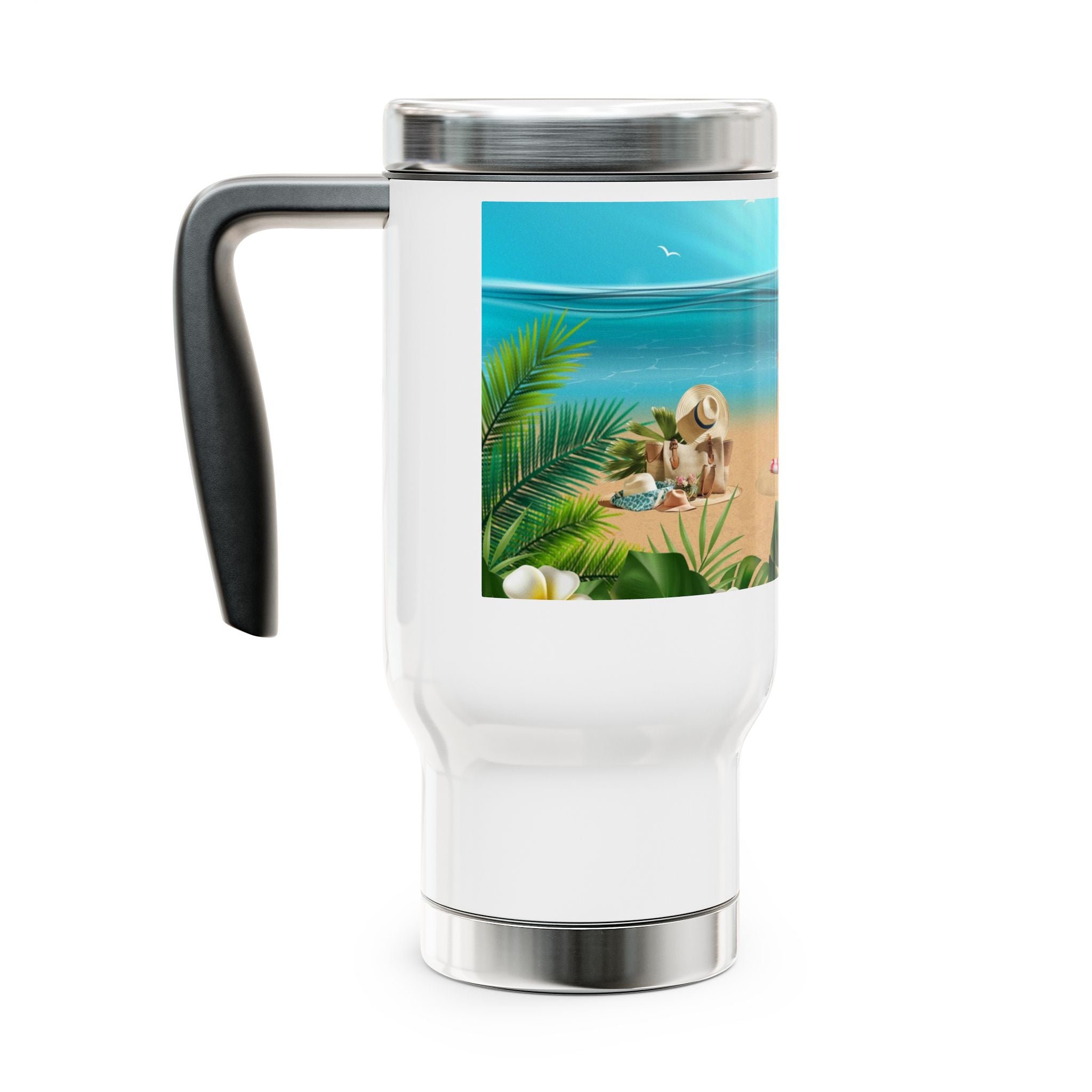 Beach Vibes Travel Mug, Stainless Steel Coffee Cup, Summer Drinkware, Perfect for Travel, Beach Lovers Gift, Vacation Essentials