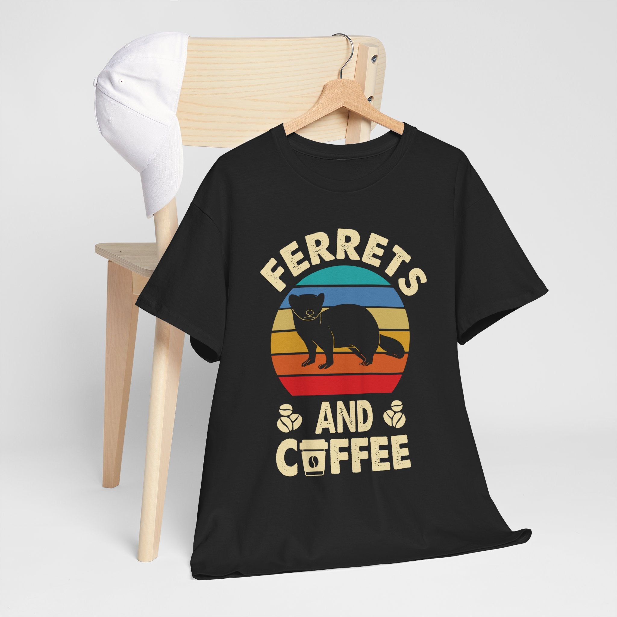 Ferrets and Coffee T-Shirt – Vintage Sunrise Ferret Lover Tee