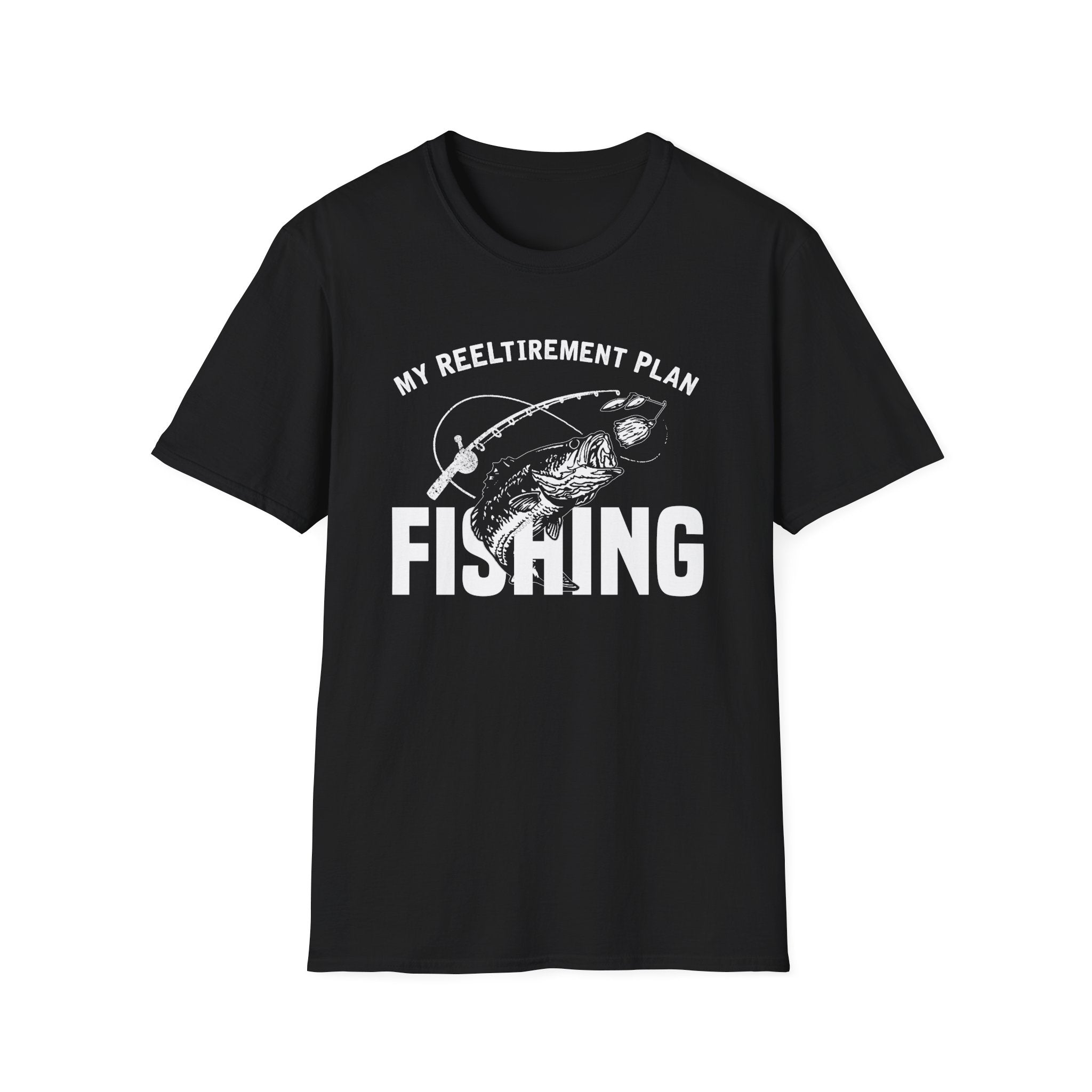 Funny Fishing Unisex Softstyle T-Shirt - My Reel Itirement Plan