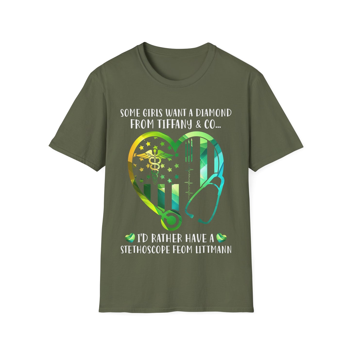 Nursing Heart T-Shirt - "I'd Rather Have a Stethoscope from Littmann" - Perfect Gift for Healthcare Professionals