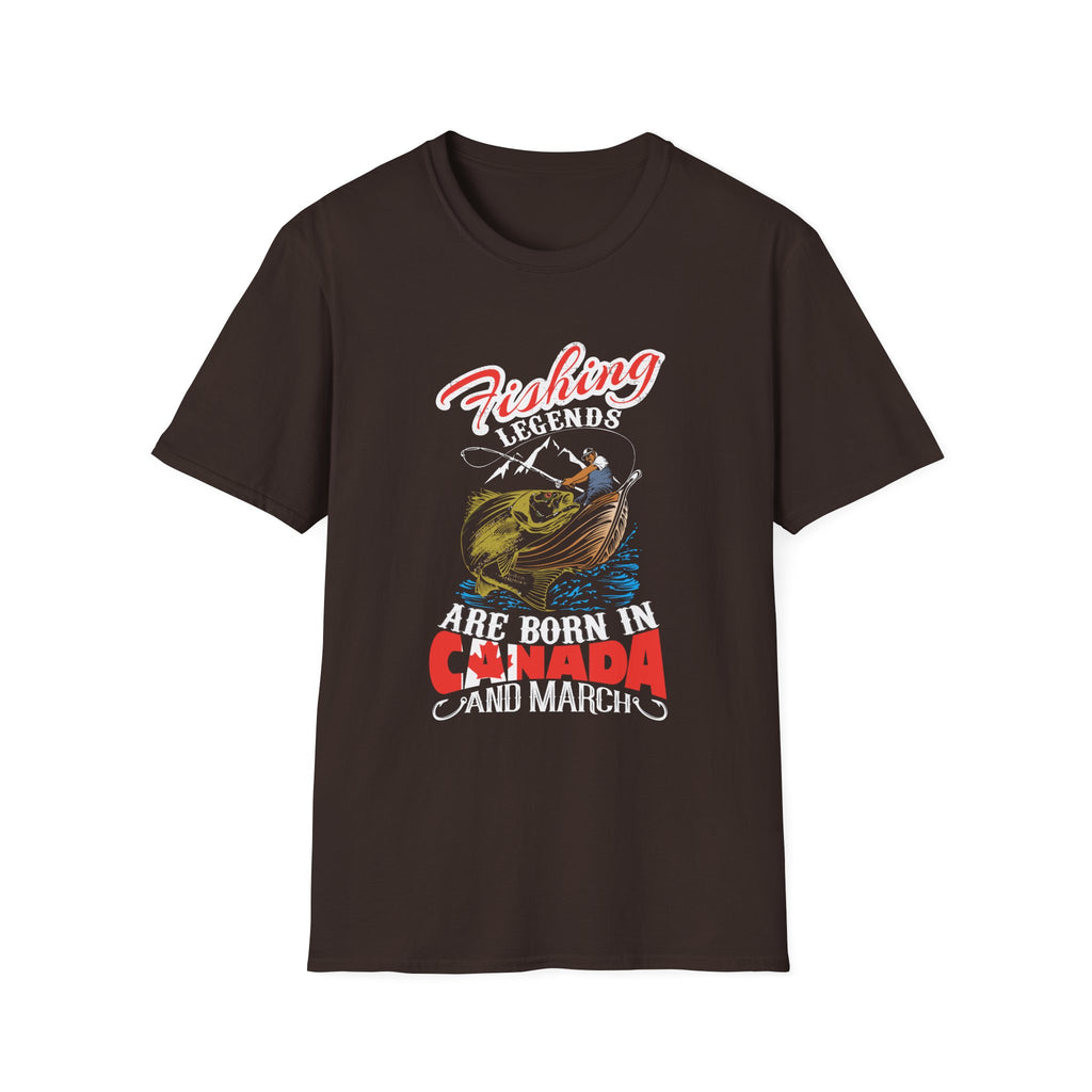 Fishing Legends T-Shirt - Born in Canada (March)