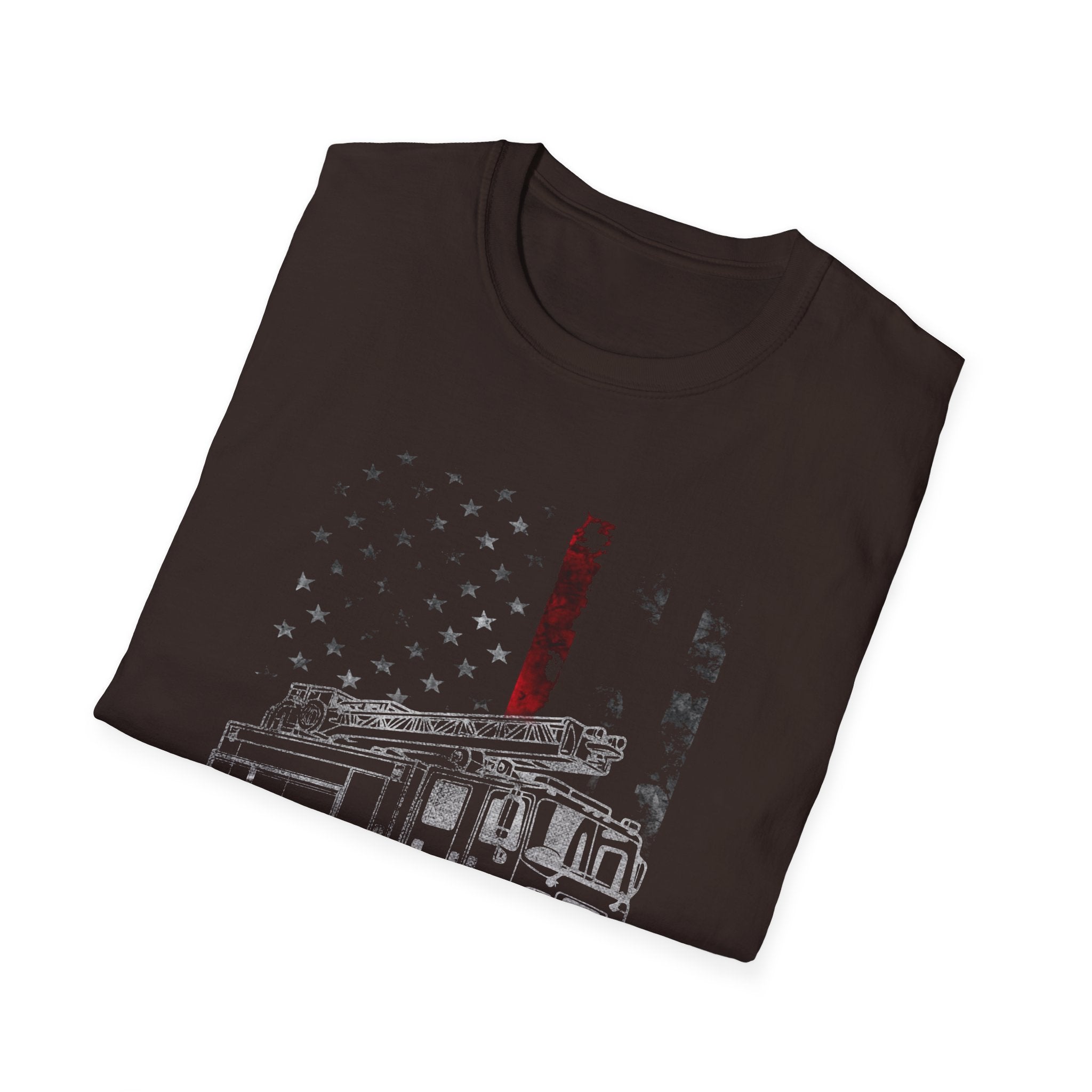 Patriotic Firefighter Graphic T-Shirt | Unisex Softstyle Tee for Heroes,,,..