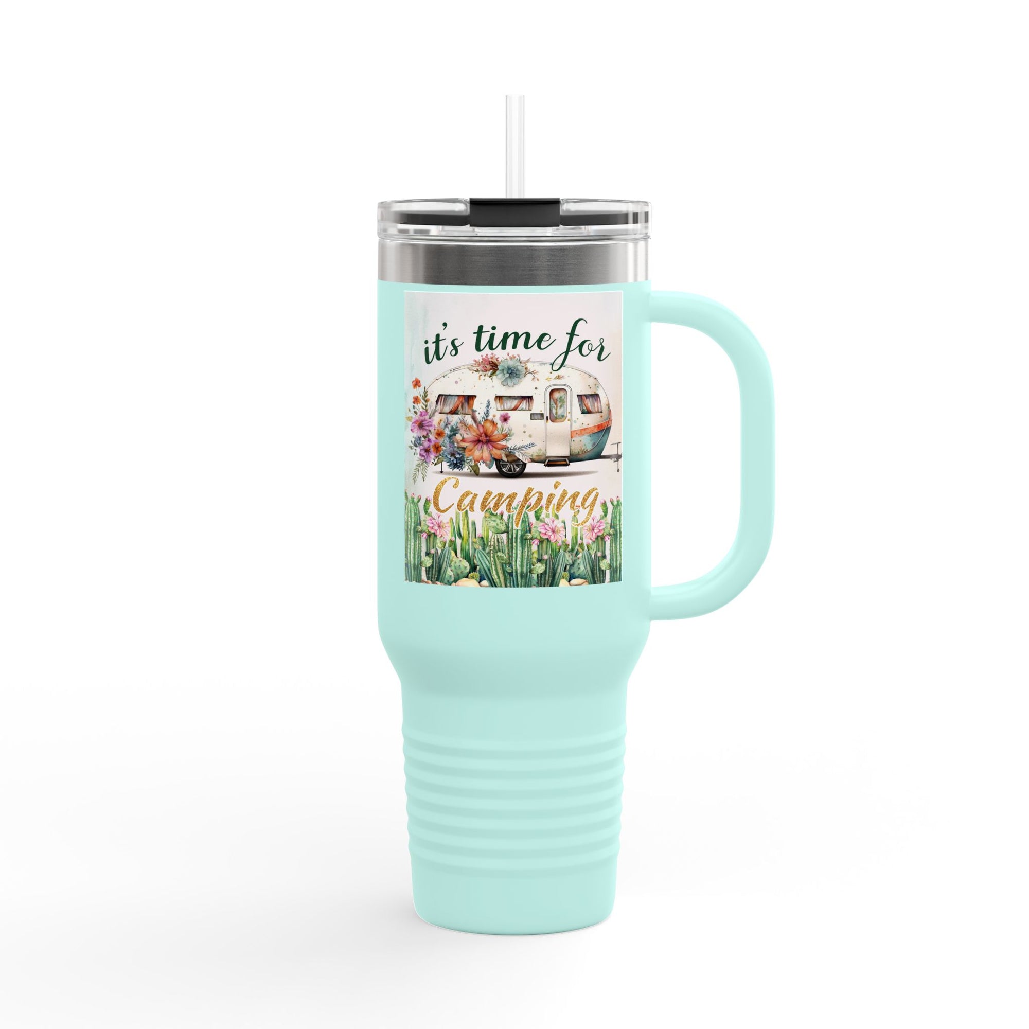 Camping Insulated Travel Mug - 40oz, Perfect for Outdoor Adventures, Hiking, Road Trips, Gifts for Campers, Summer Fun