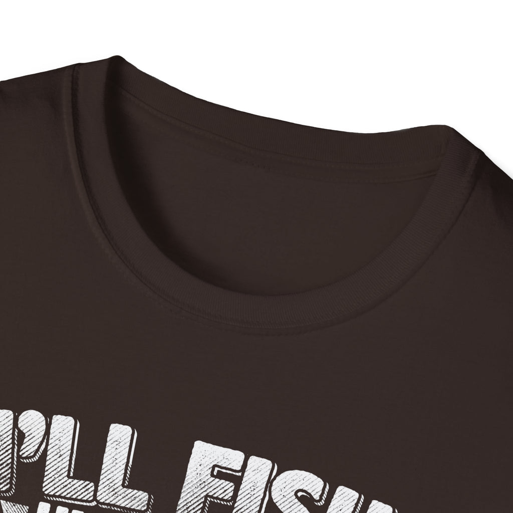 Unisex Fishing Humor T-Shirt - "I'll Fish Until Hell Freezes Over"