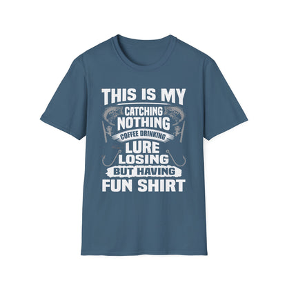 Fishing Humor T-Shirt, Fun Fishing Tee, Gift for Fisherman, Coffee Drinking Shirt, Casual Fishing Apparel, Outdoor Adventure Clothing