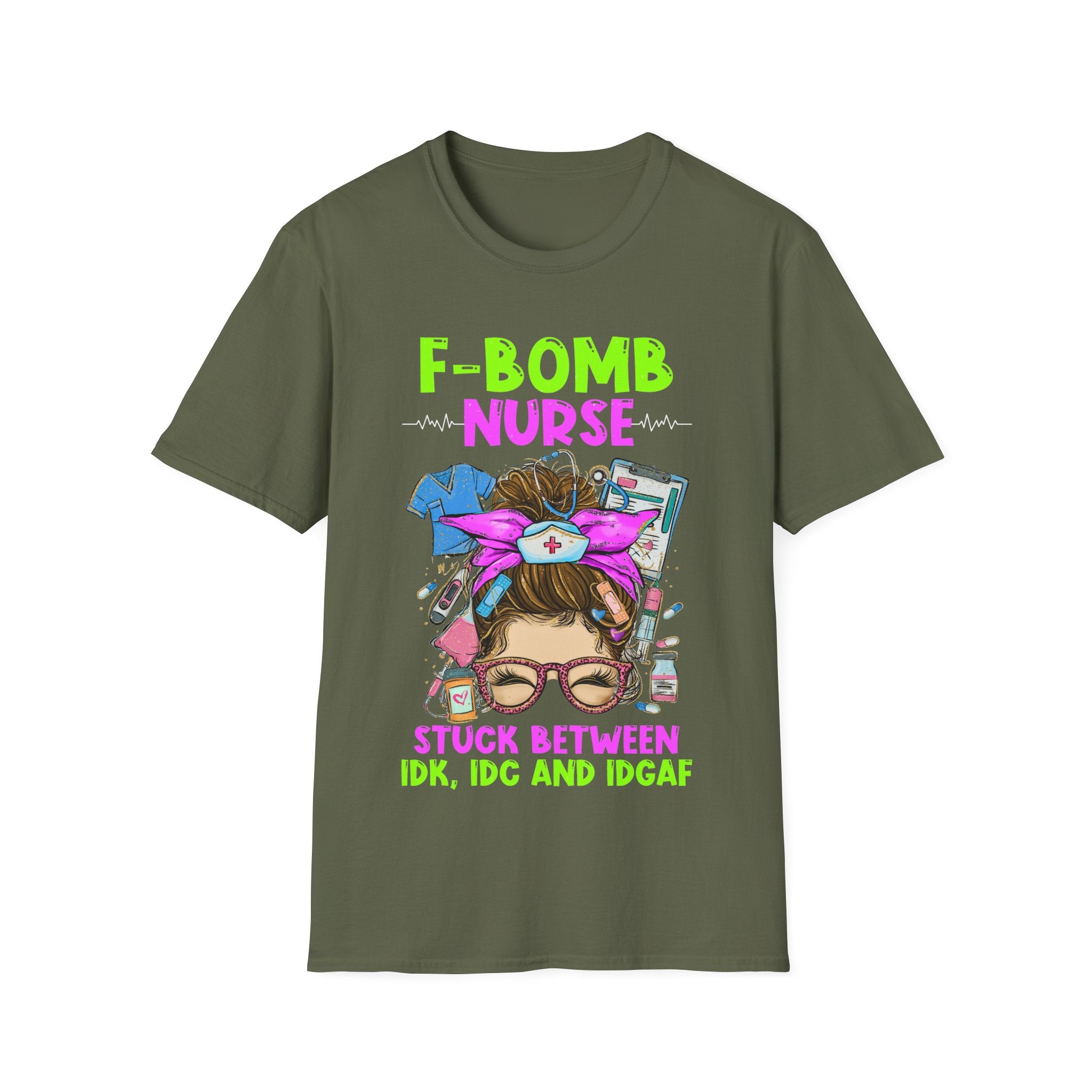 F-Bomb Nurse Unisex Softstyle T-Shirt - Funny Gift for Nurses