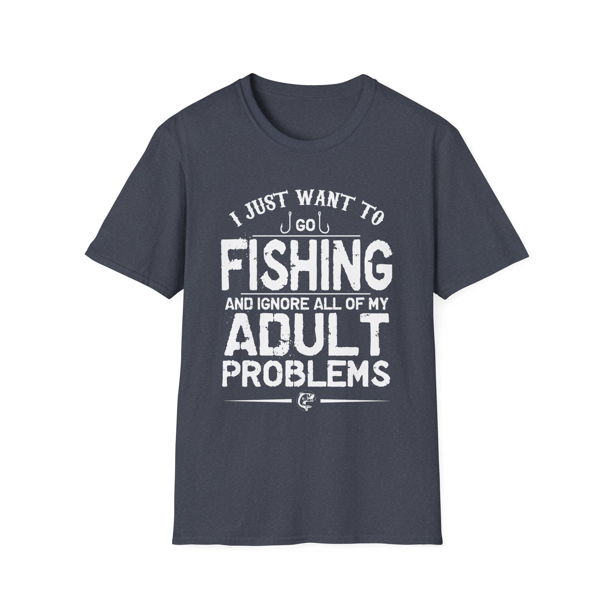 I Just Want to Fish Unisex Softstyle T-Shirt - Funny Fishing Apparel