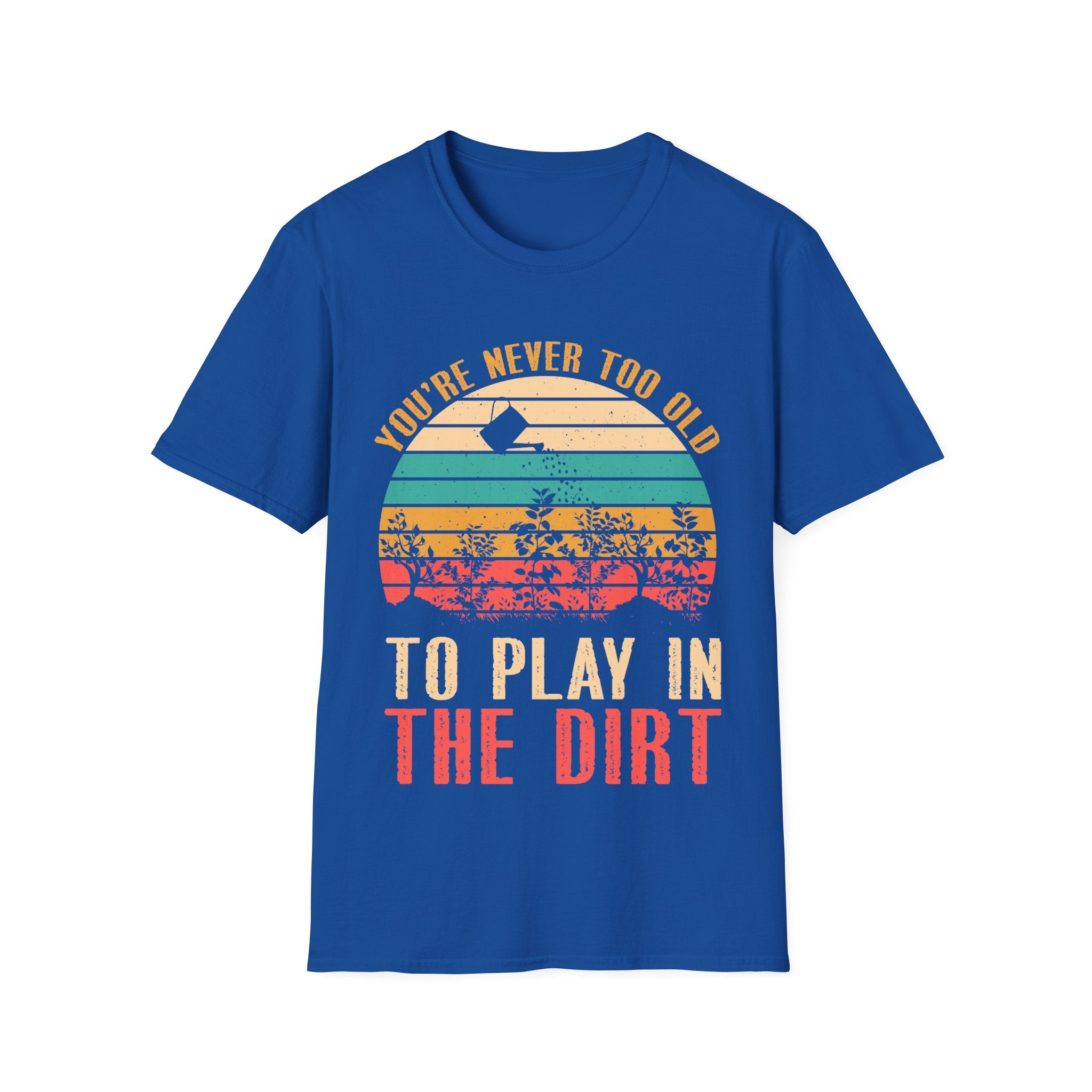 Vintage Play in the Dirt Unisex Softstyle T-Shirt - Fun Outdoor Gardening Tees for All Ages